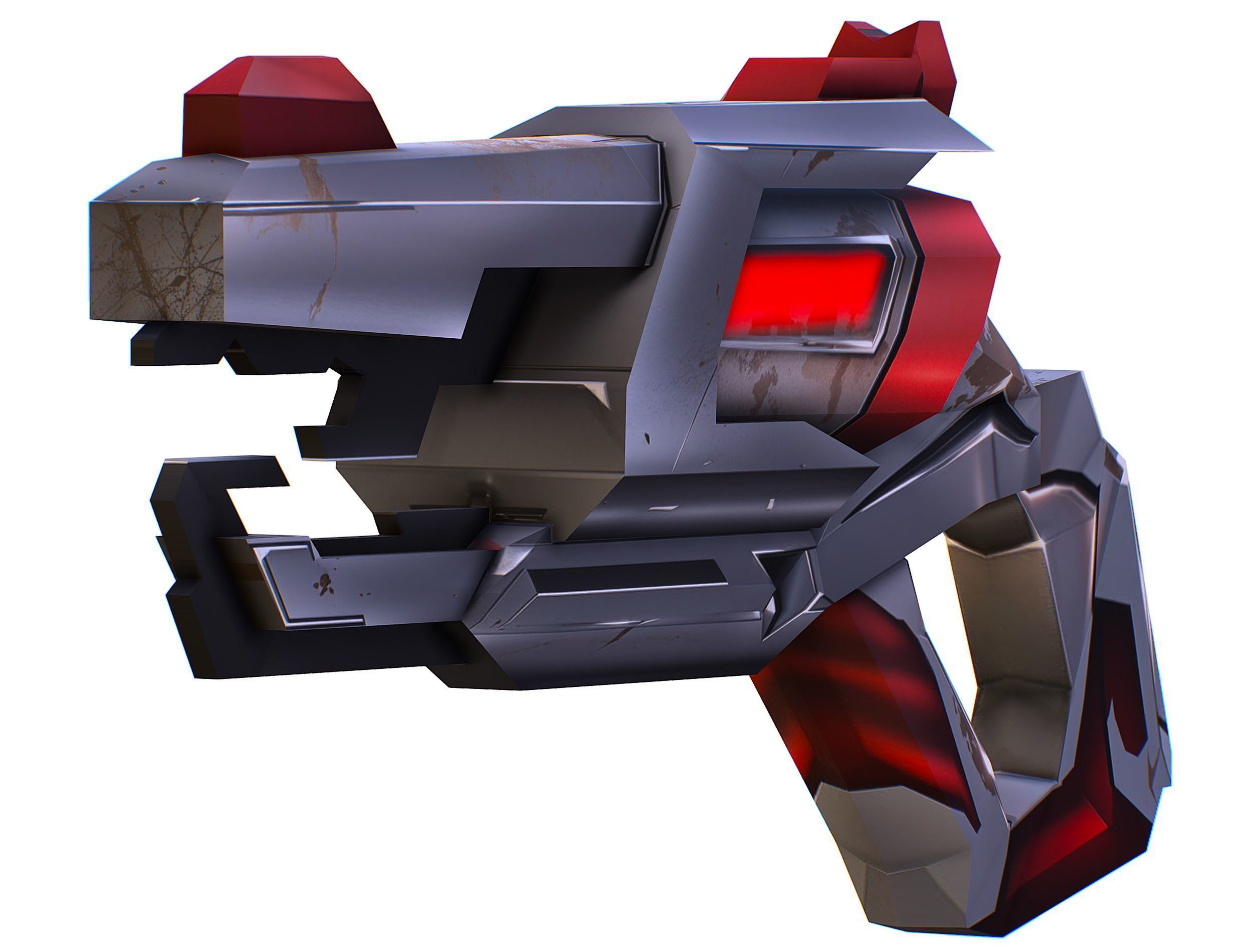 Cartoon Sci-Fi Cyborg Drone Heavy Machine Gunner Low-poly 3D model_65