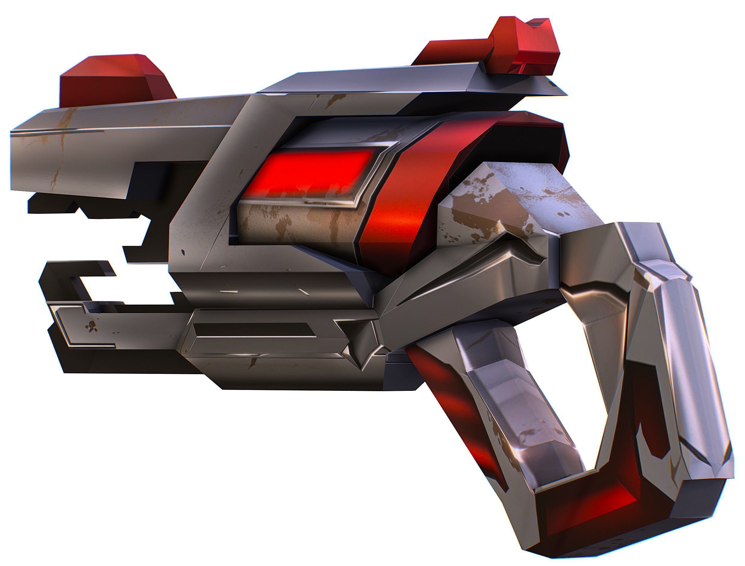 Cartoon Sci-Fi Cyborg Drone Heavy Machine Gunner Low-poly 3D model_68