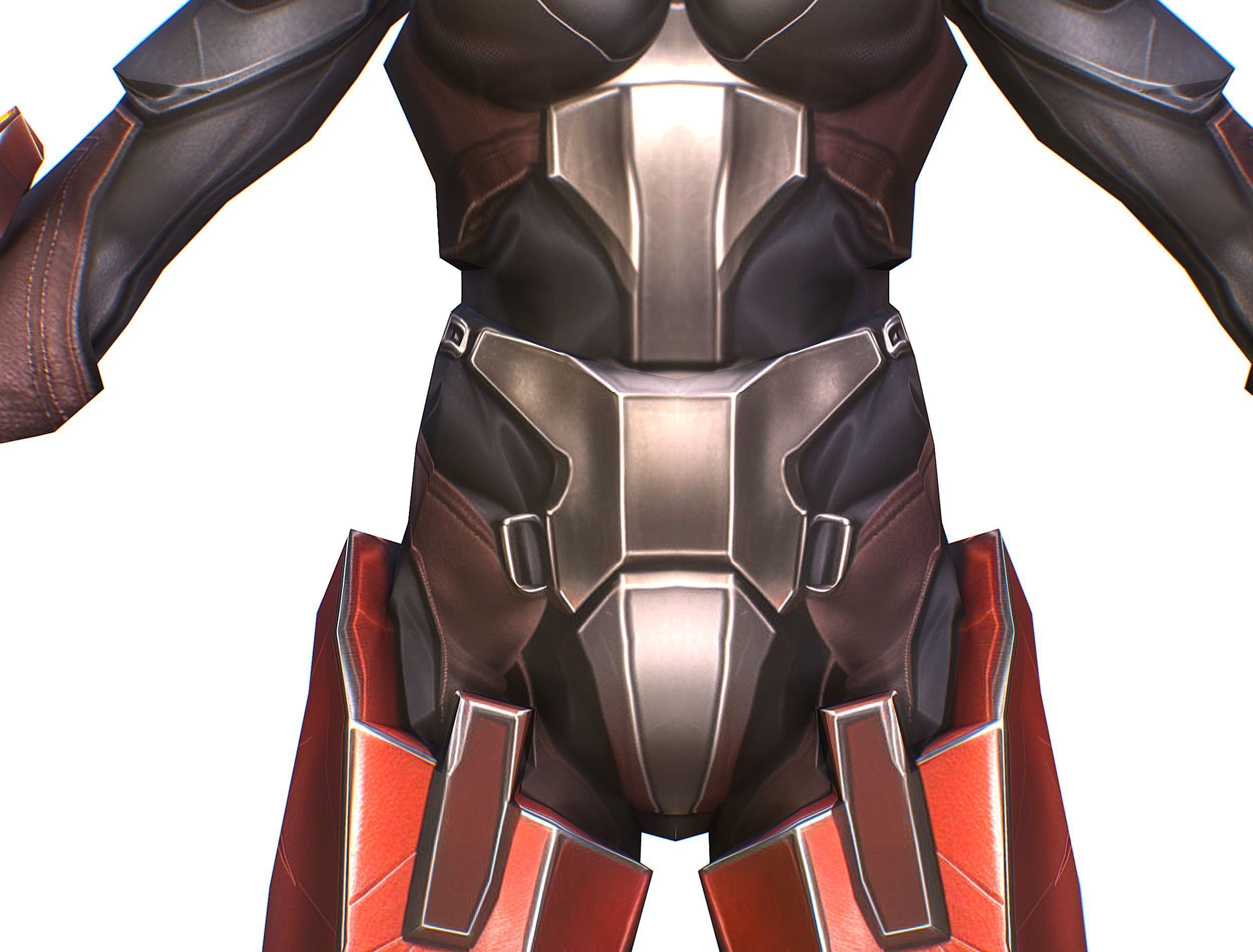 Cartoon Sci-Fi Cyborg Drone Heavy Machine Gunner Low-poly 3D model_23