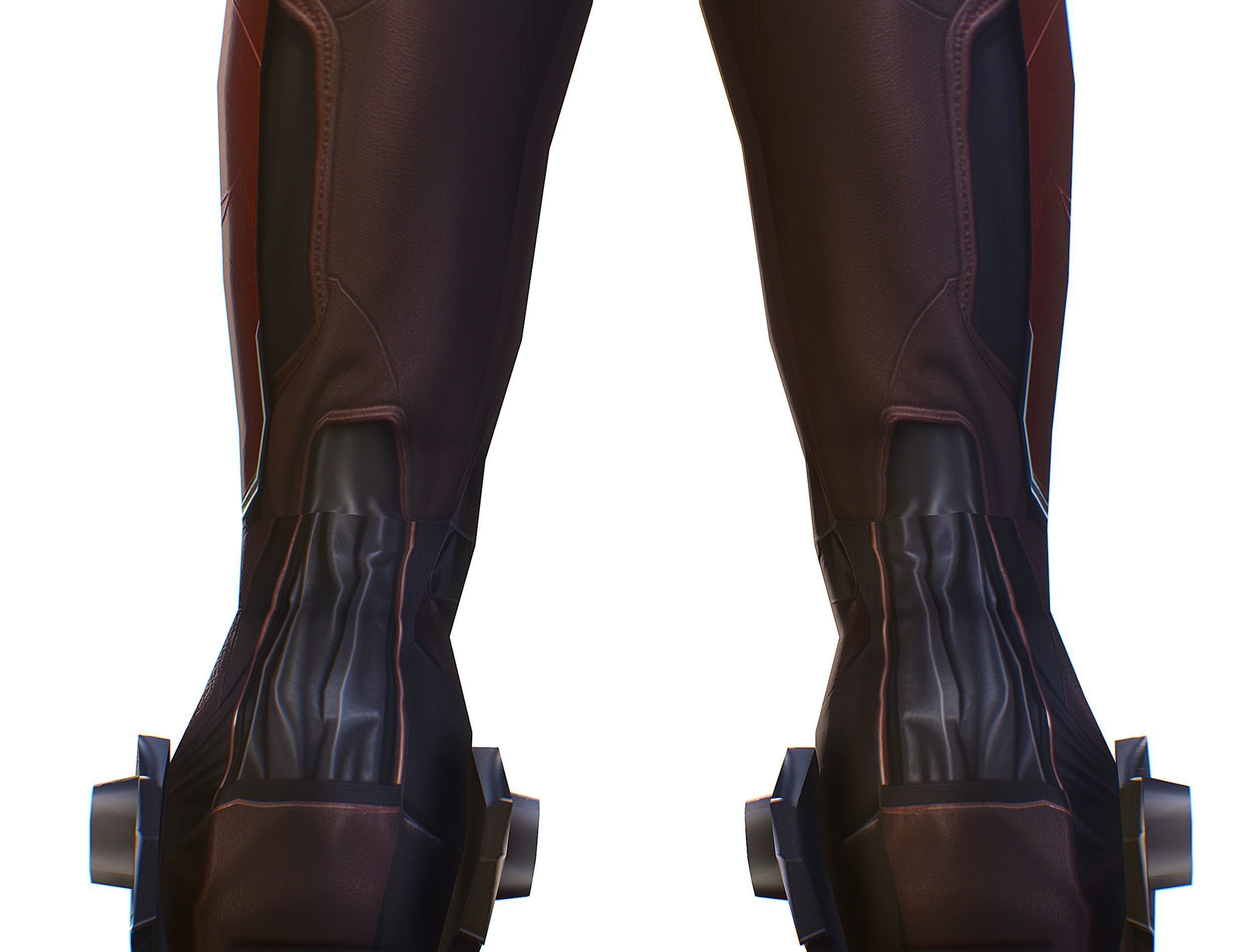 Cartoon Sci-Fi Cyborg Drone Heavy Machine Gunner Low-poly 3D model_34