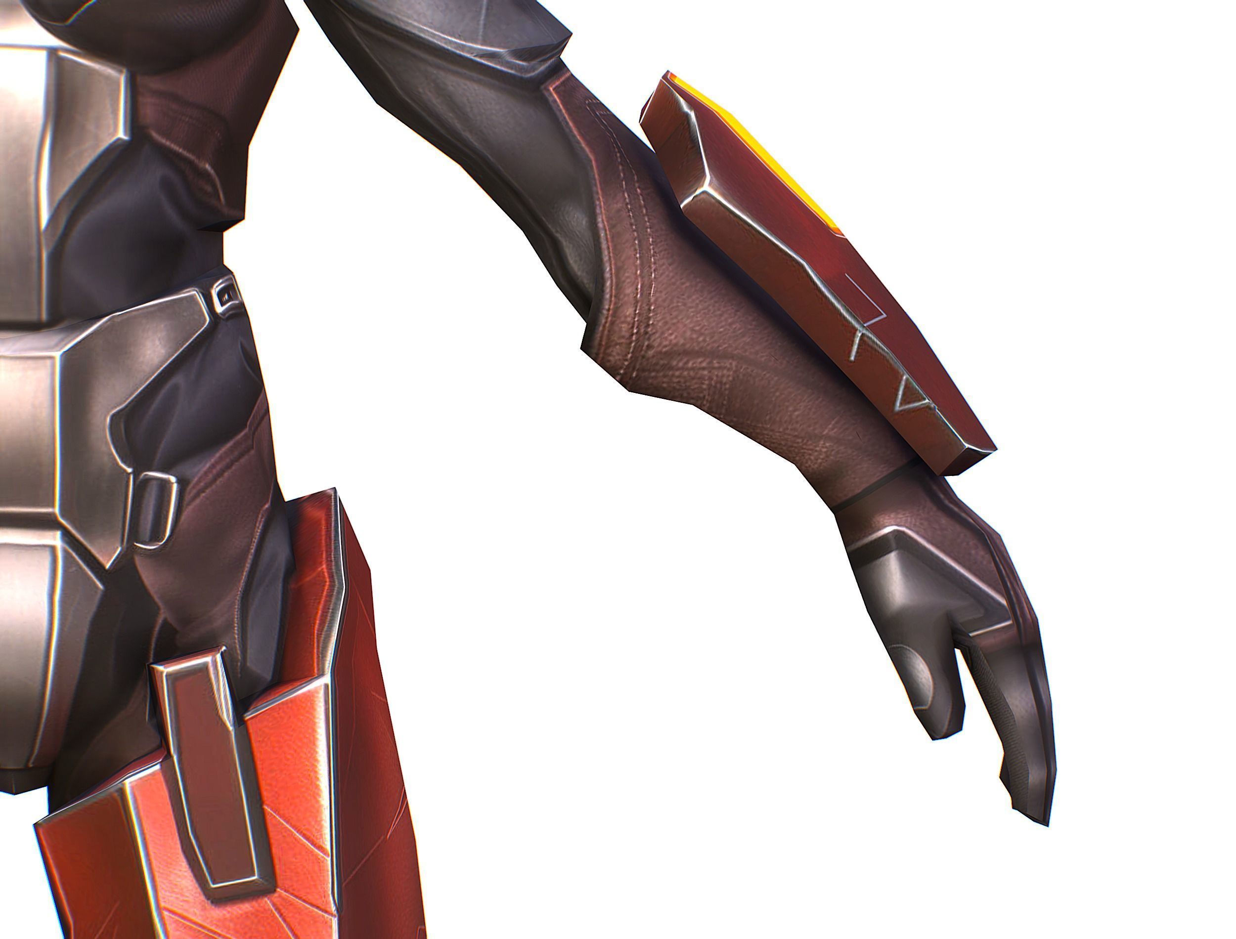 Cartoon Sci-Fi Cyborg Drone Heavy Machine Gunner Low-poly 3D model_25