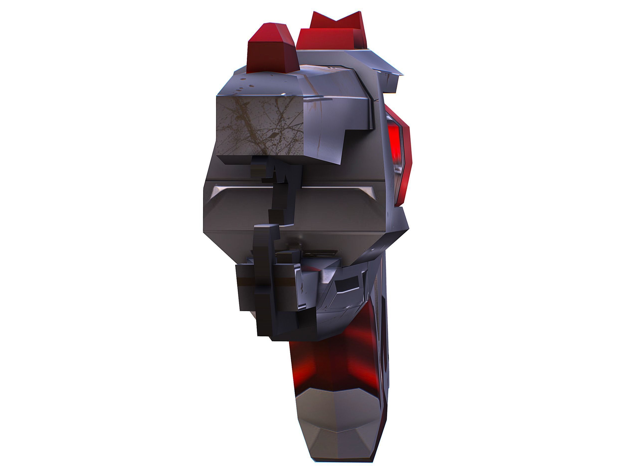 Cartoon Sci-Fi Cyborg Drone Heavy Machine Gunner Low-poly 3D model_63