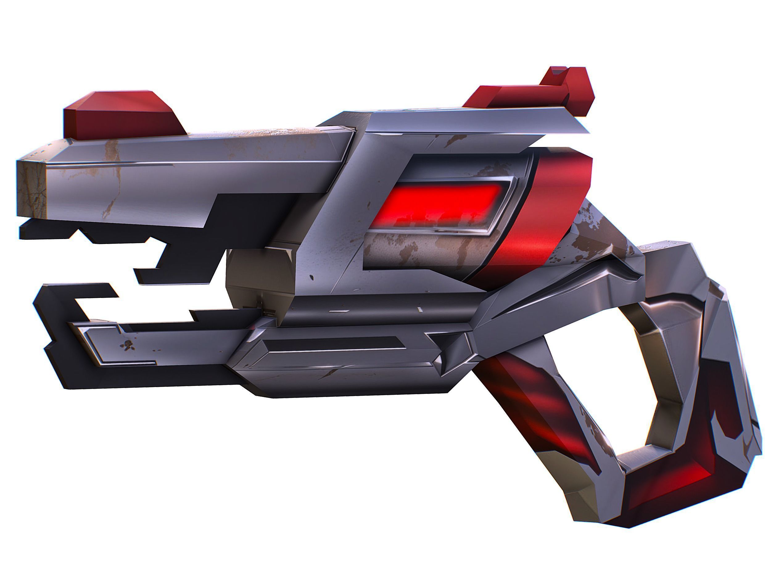 Cartoon Sci-Fi Cyborg Drone Heavy Machine Gunner Low-poly 3D model_66