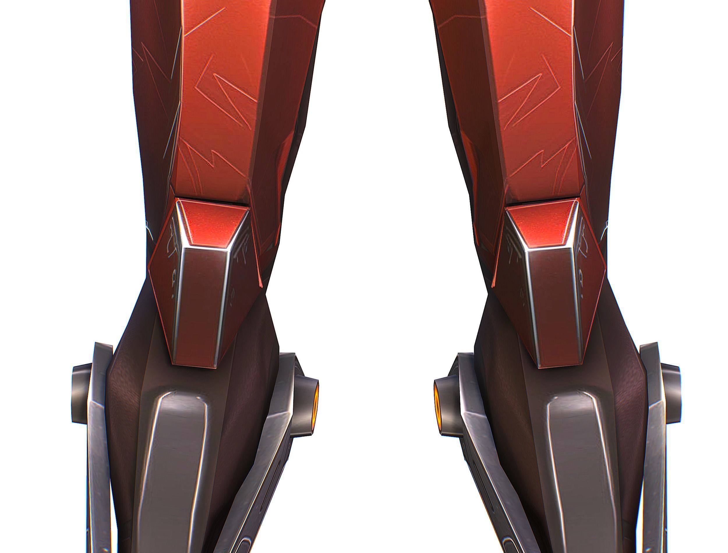 Cartoon Sci-Fi Cyborg Drone Heavy Machine Gunner Low-poly 3D model_27