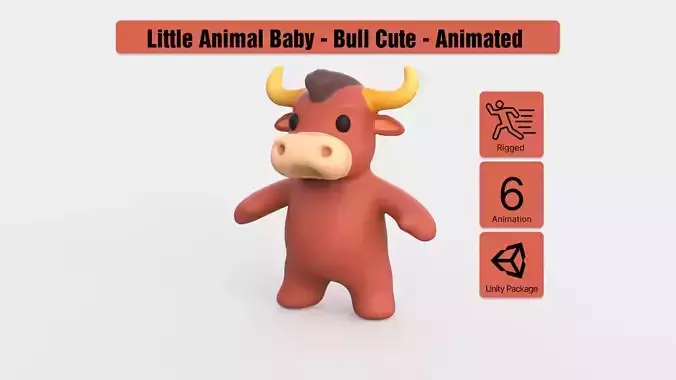 Little animal baby - Bull cute - Animated 