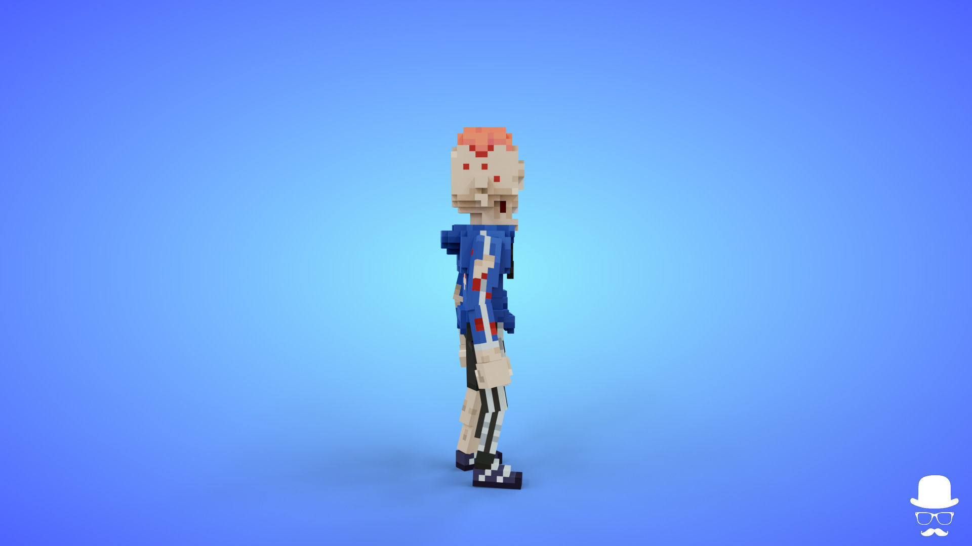 Voxel Zombie Character 4 - 3D Fantasy Game Asset Low-poly 3D model_3
