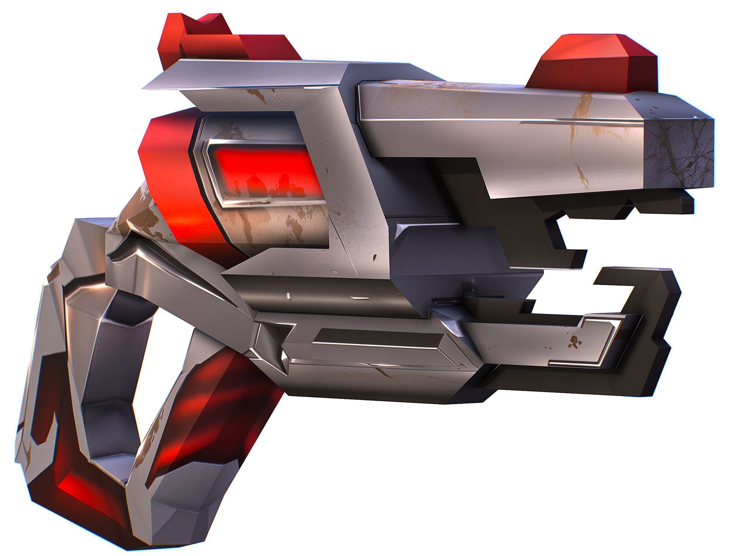 Cartoon Sci-Fi Cyborg Drone Sniper Soldier Low-poly 3D model_44