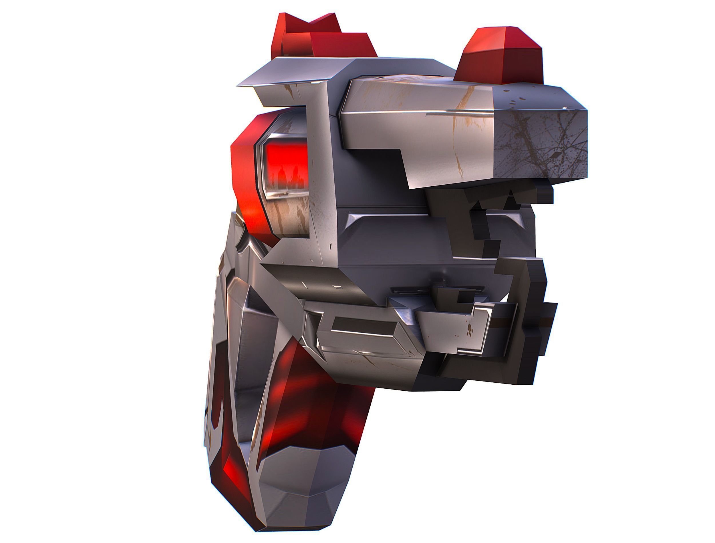 Cartoon Sci-Fi Cyborg Drone Sniper Soldier Low-poly 3D model_46