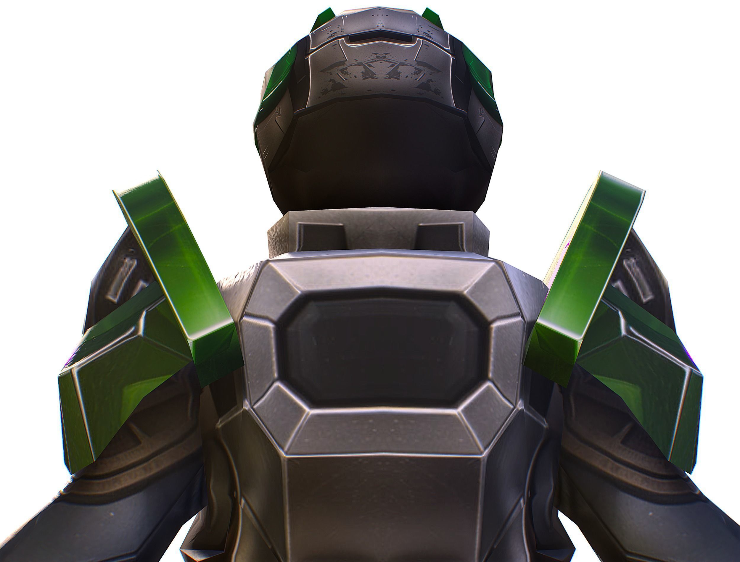 Cartoon Sci-Fi Cyborg Drone Sniper Soldier Low-poly 3D model_29