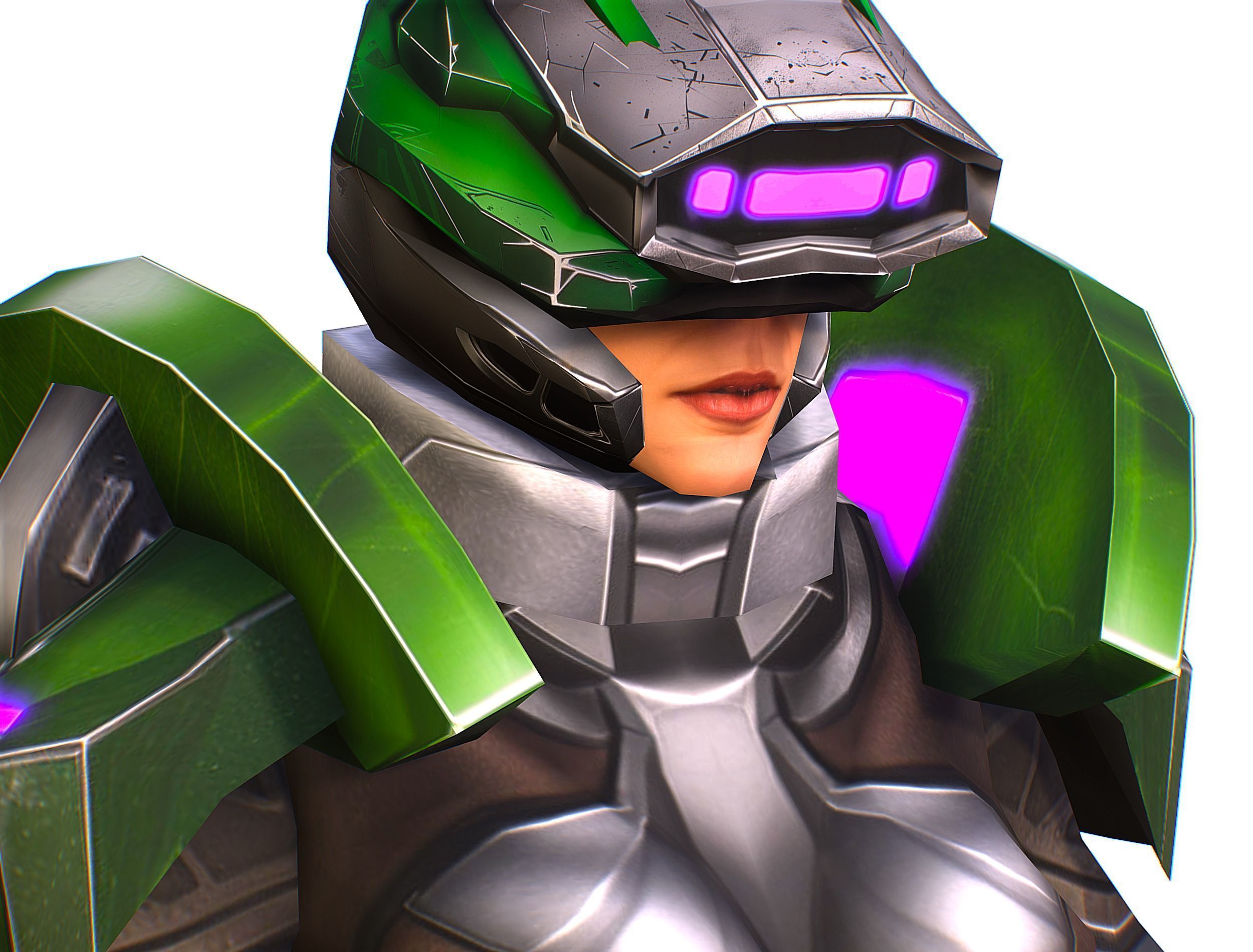 Cartoon Sci-Fi Cyborg Drone Sniper Soldier Low-poly 3D model_38