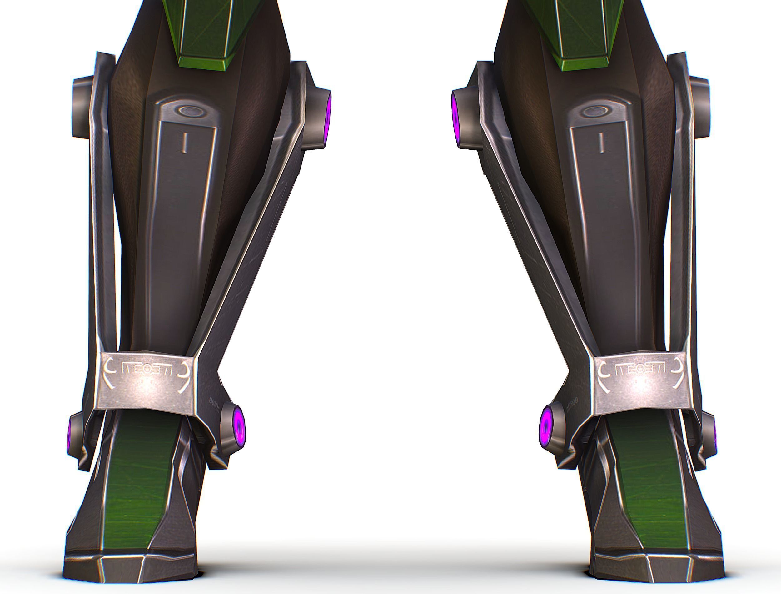 Cartoon Sci-Fi Cyborg Drone Sniper Soldier Low-poly 3D model_28