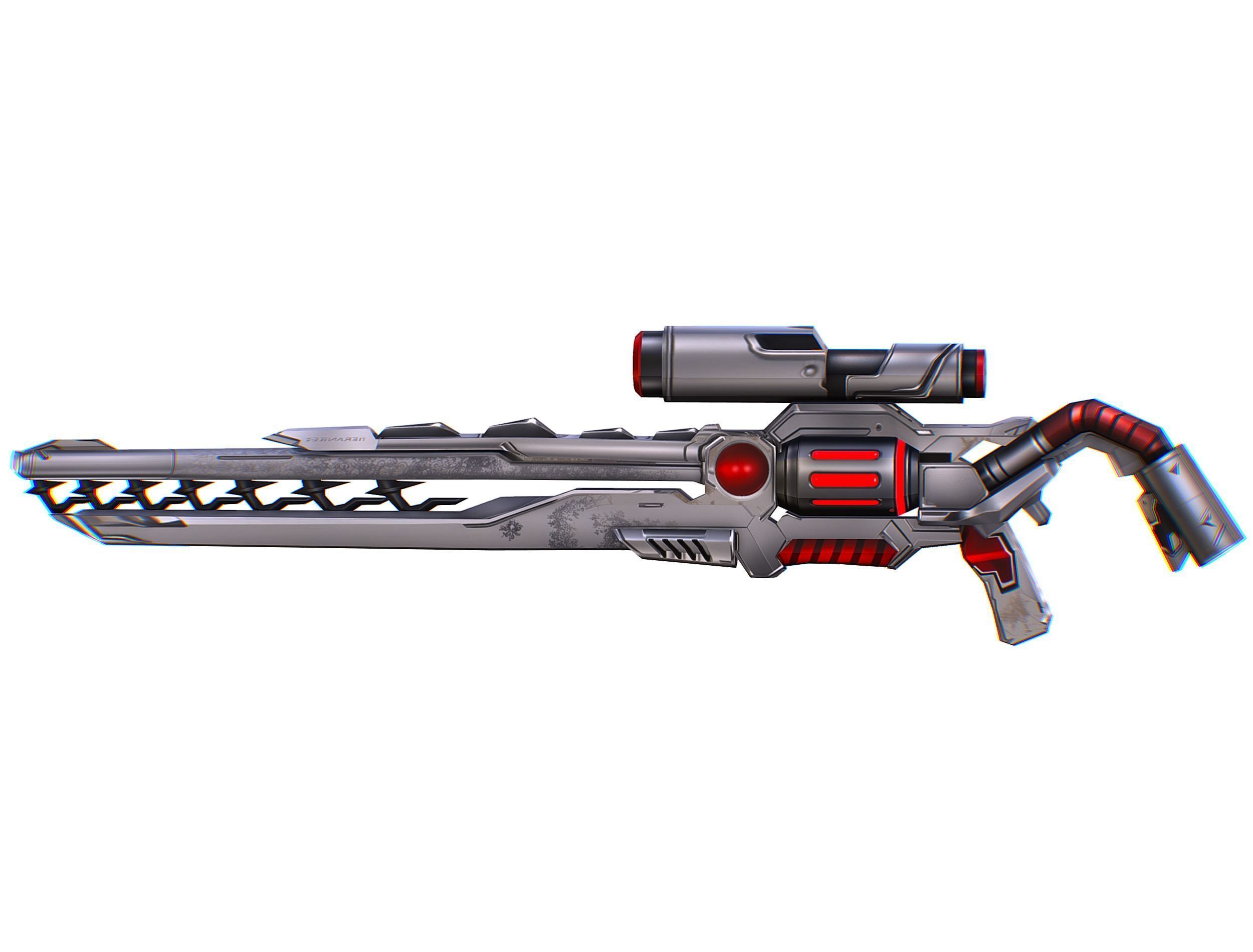 Cartoon Sci-Fi Cyborg Drone Sniper Soldier Low-poly 3D model_71