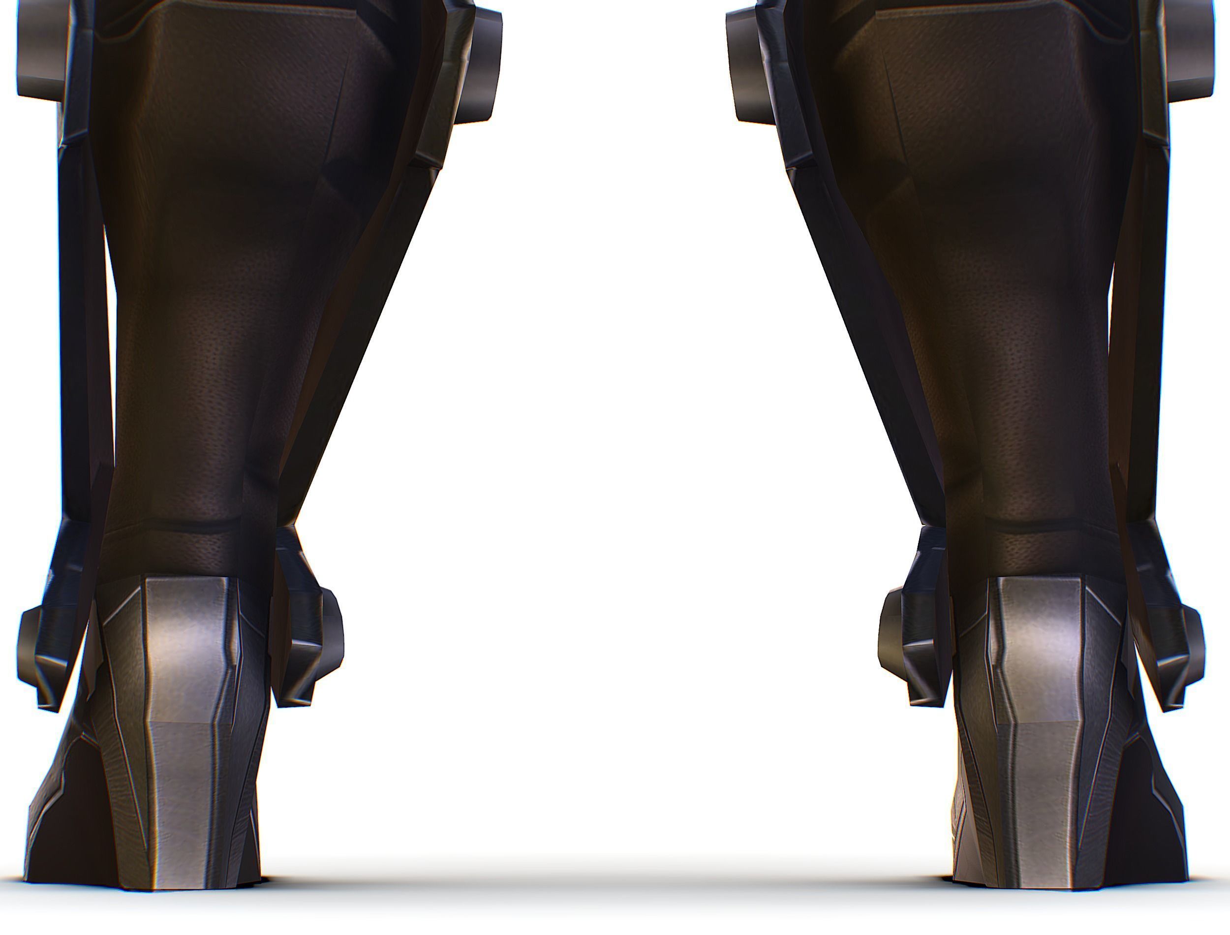 Cartoon Sci-Fi Cyborg Drone Sniper Soldier Low-poly 3D model_35