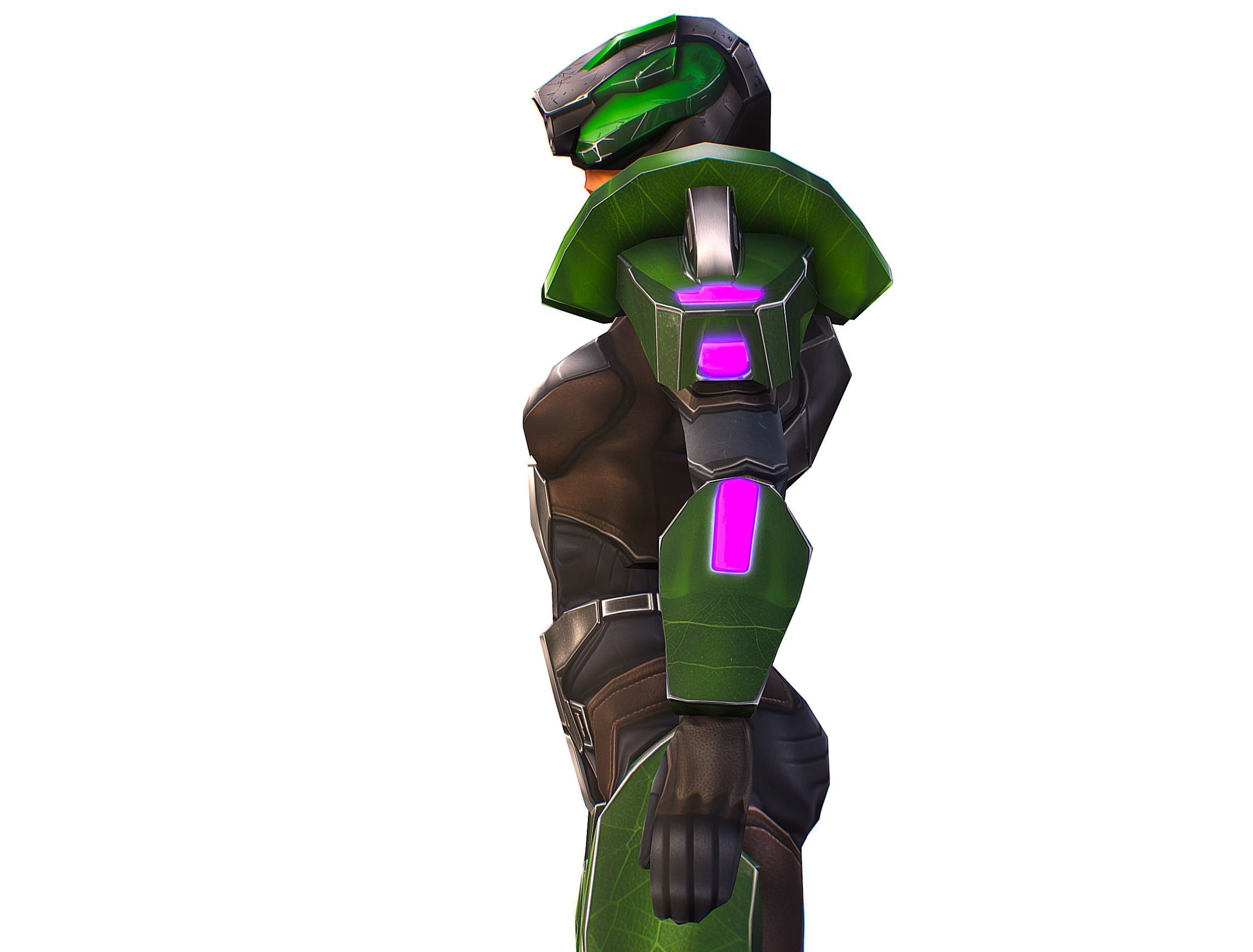 Cartoon Sci-Fi Cyborg Drone Sniper Soldier Low-poly 3D model_37