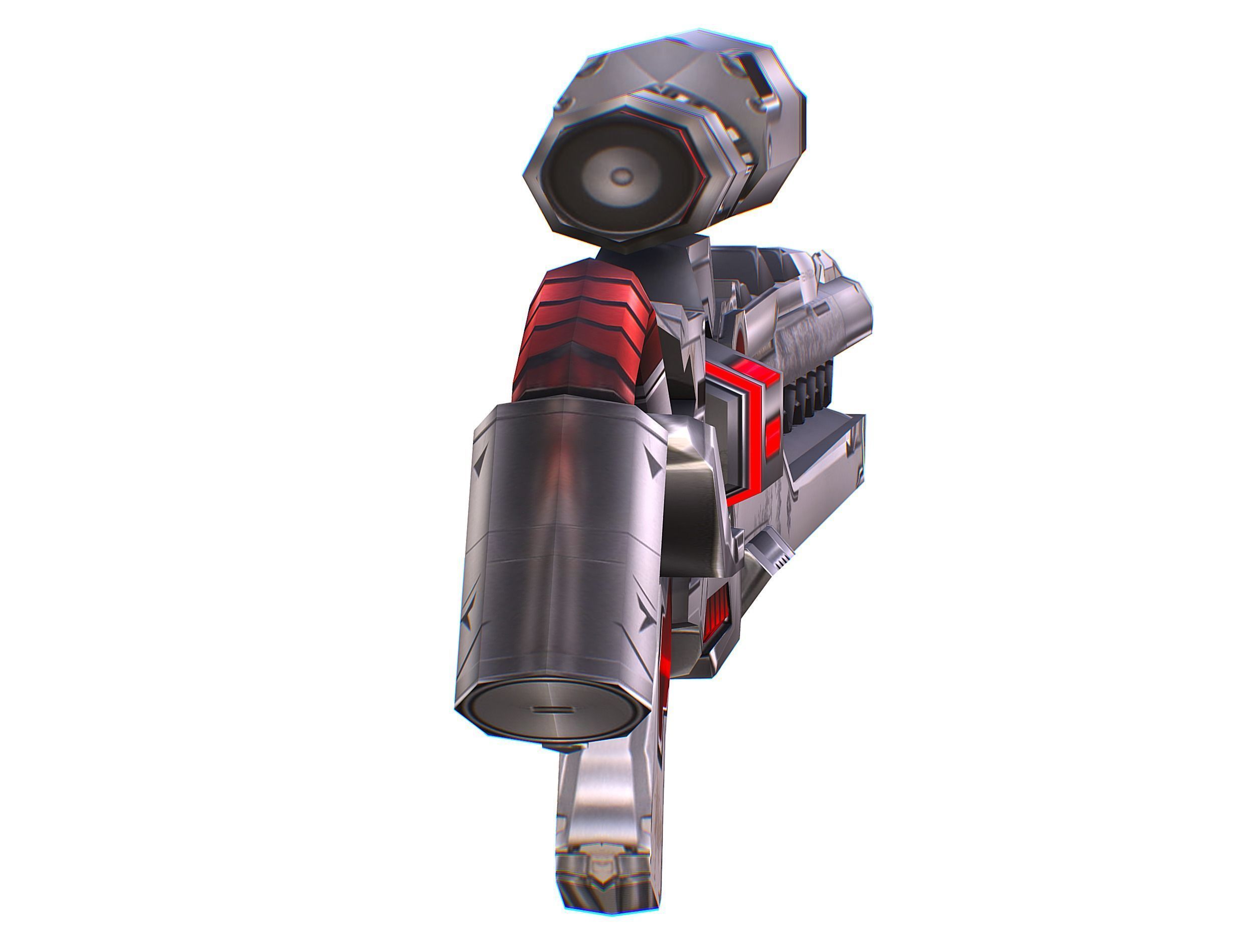 Cartoon Sci-Fi Cyborg Drone Sniper Soldier Low-poly 3D model_76