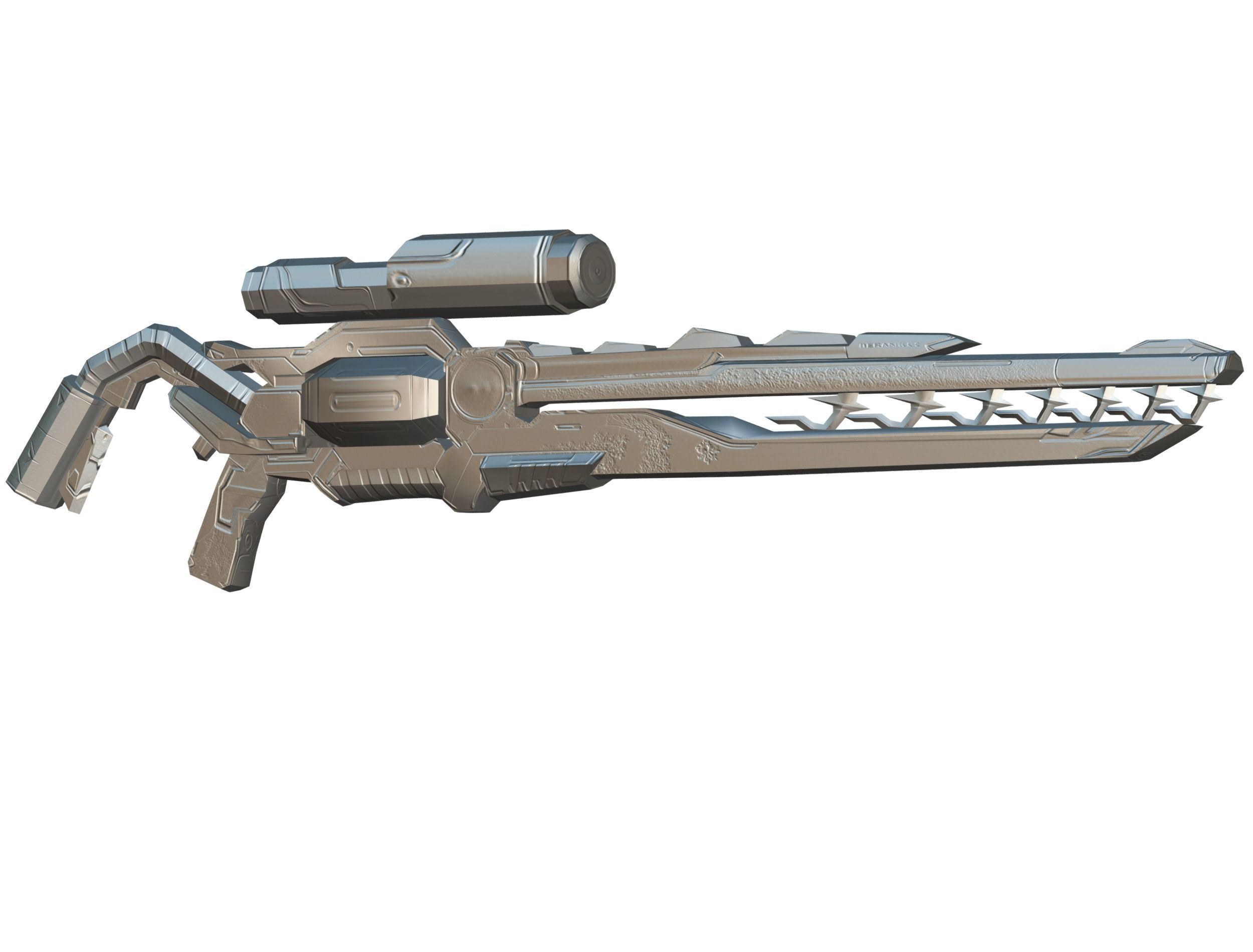 Cartoon Sci-Fi Cyborg Drone Sniper Soldier Low-poly 3D model_83