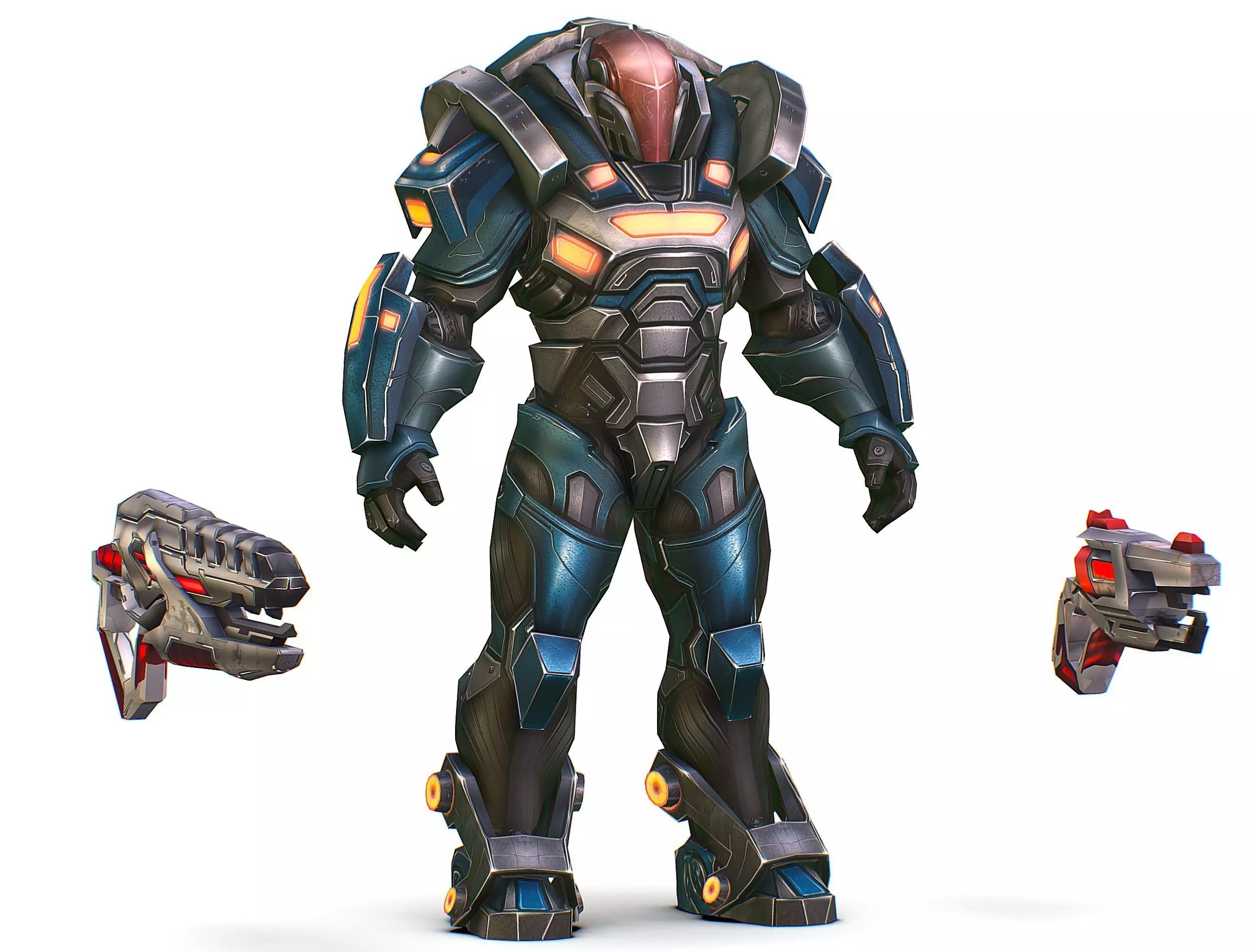 Cartoon Sci-Fi Cyborg Drone Trooper Soldier Low-poly 3D model_0