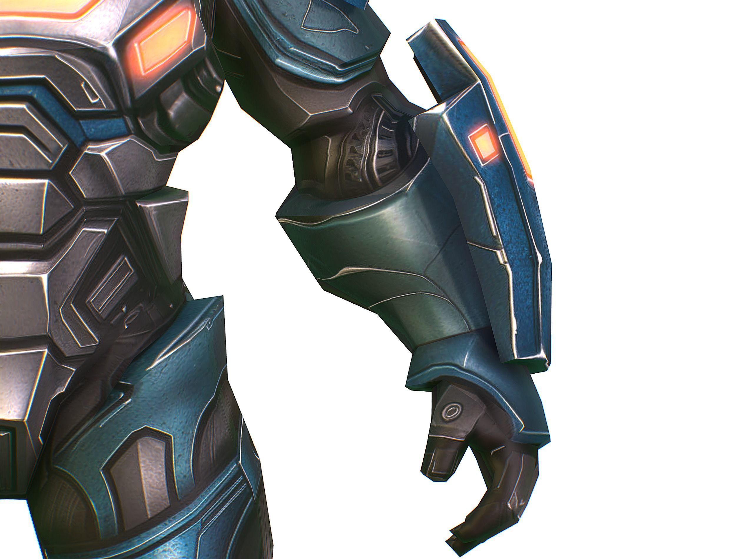 Cartoon Sci-Fi Cyborg Drone Trooper Soldier Low-poly 3D model_21