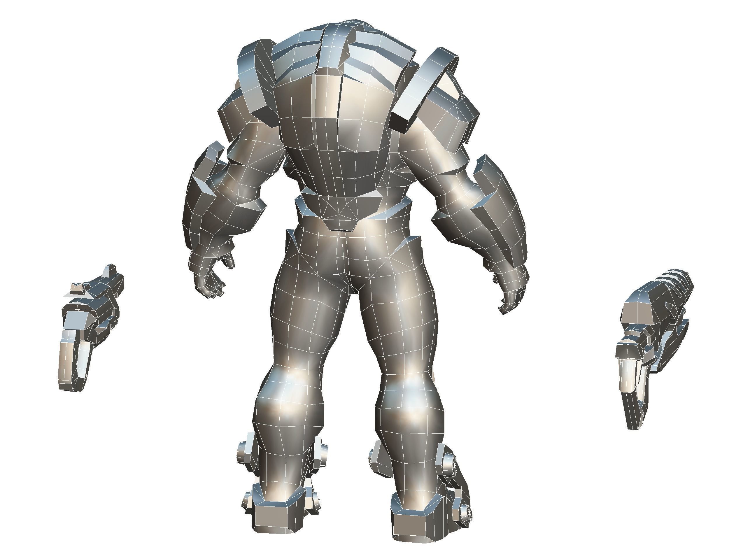 Cartoon Sci-Fi Cyborg Drone Trooper Soldier Low-poly 3D model_85