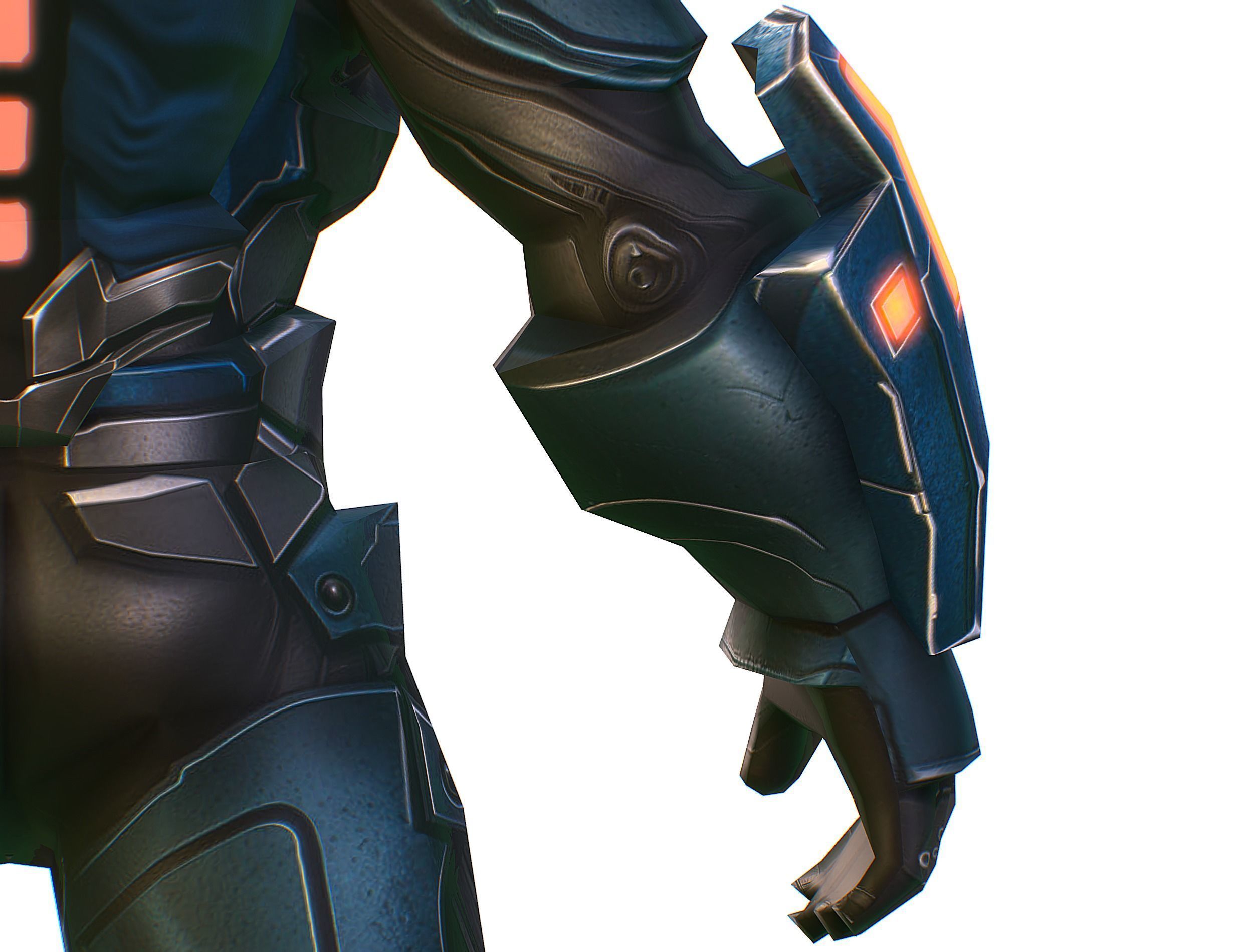 Cartoon Sci-Fi Cyborg Drone Trooper Soldier Low-poly 3D model_27