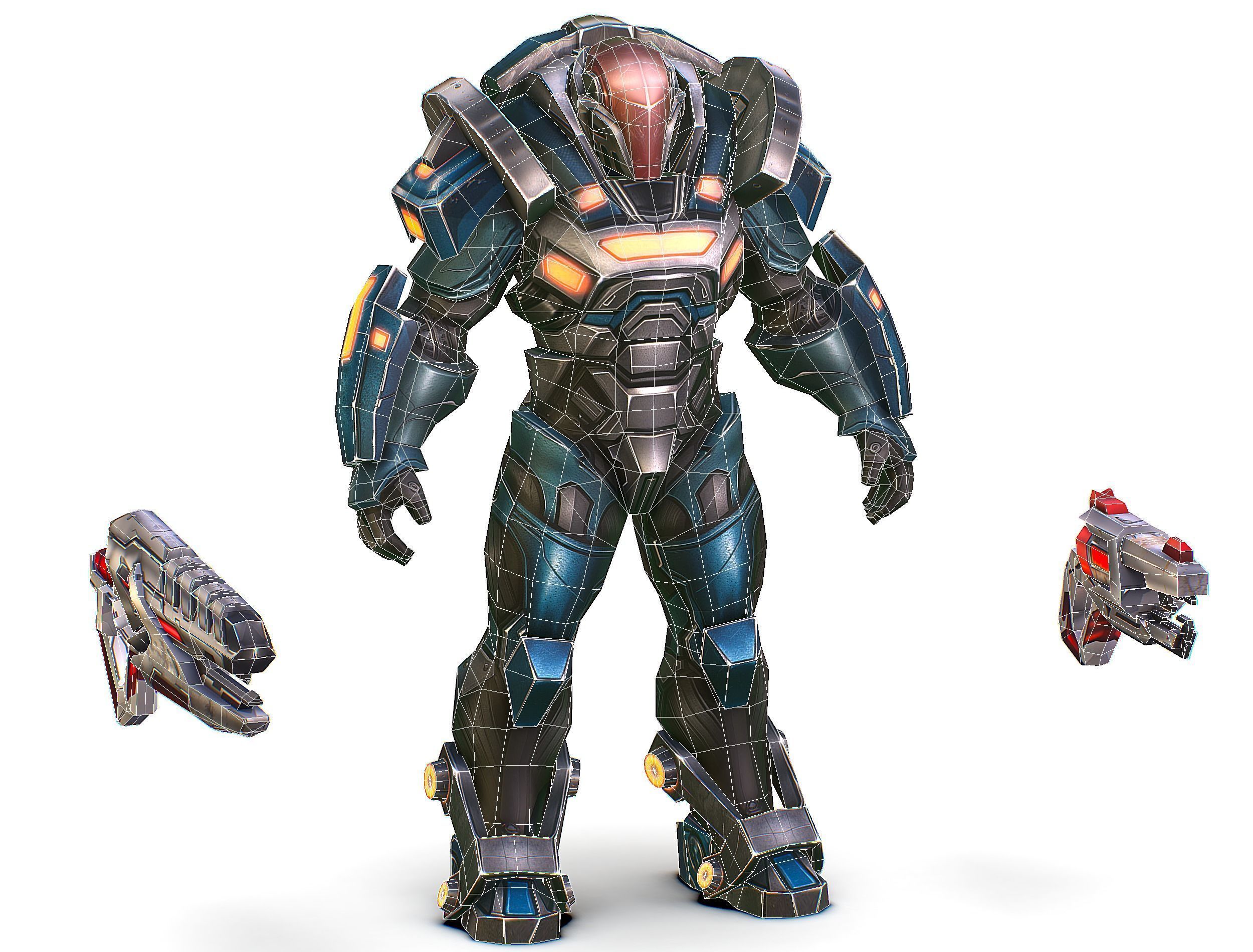 Cartoon Sci-Fi Cyborg Drone Trooper Soldier Low-poly 3D model_80