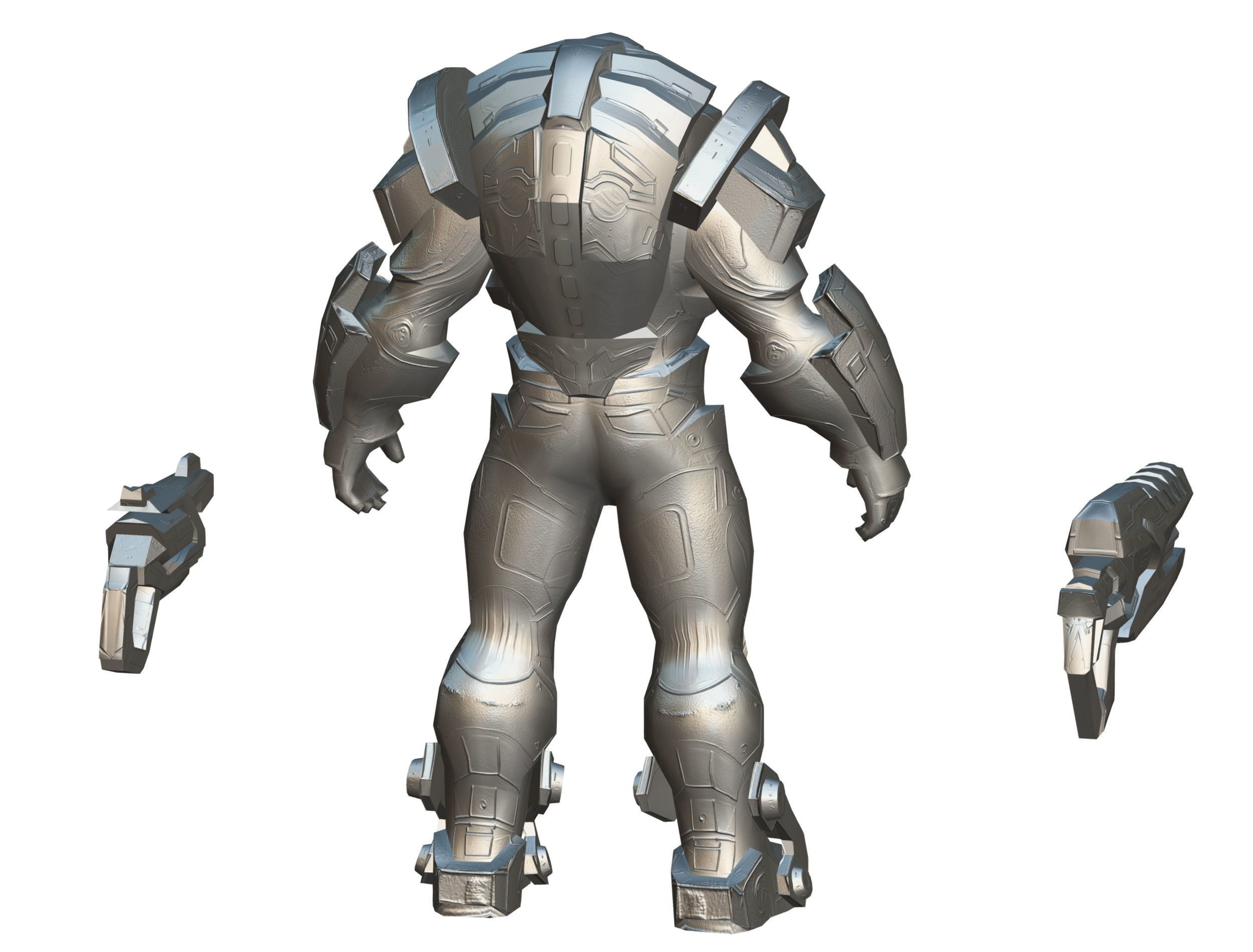 Cartoon Sci-Fi Cyborg Drone Trooper Soldier Low-poly 3D model_86