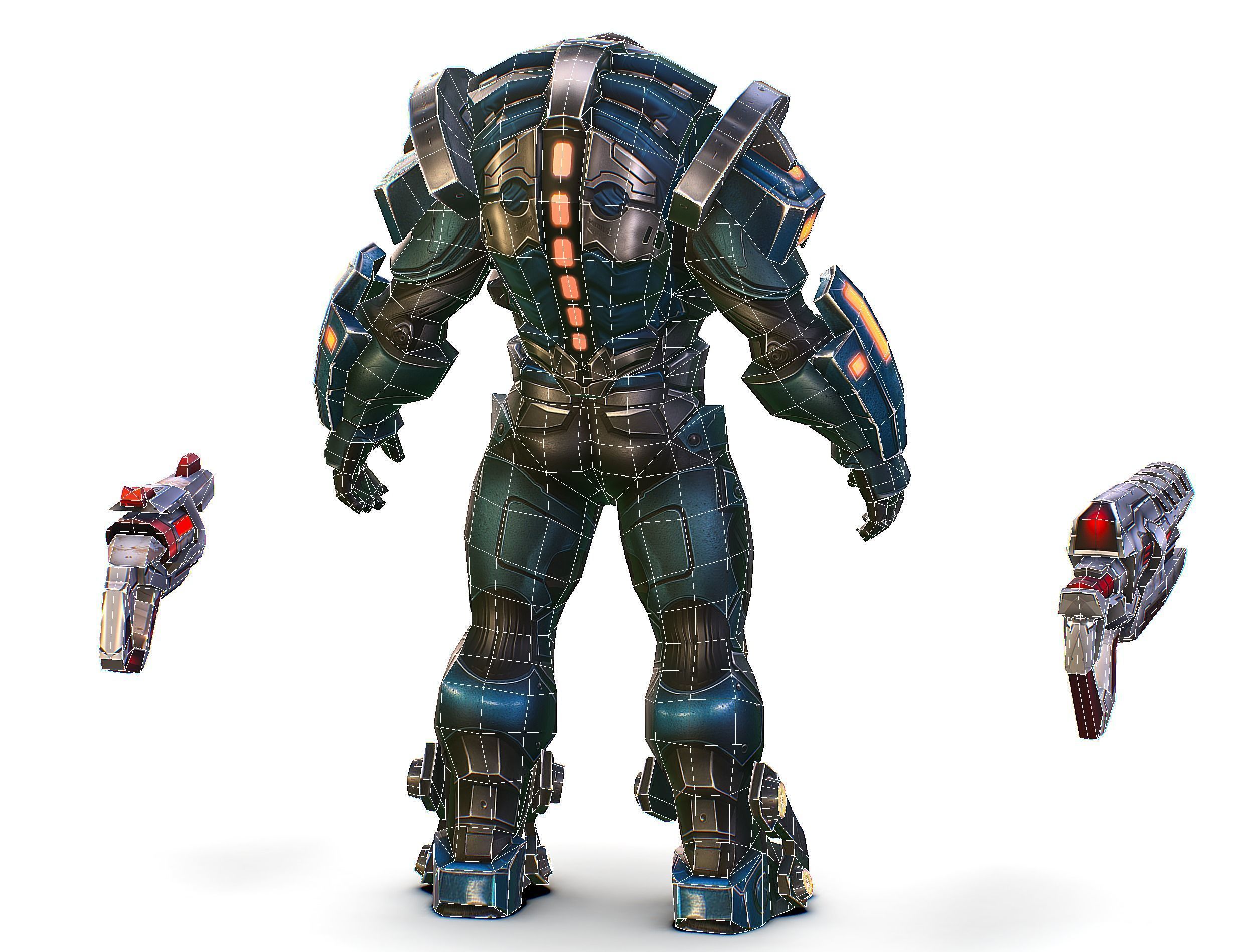 Cartoon Sci-Fi Cyborg Drone Trooper Soldier Low-poly 3D model_84