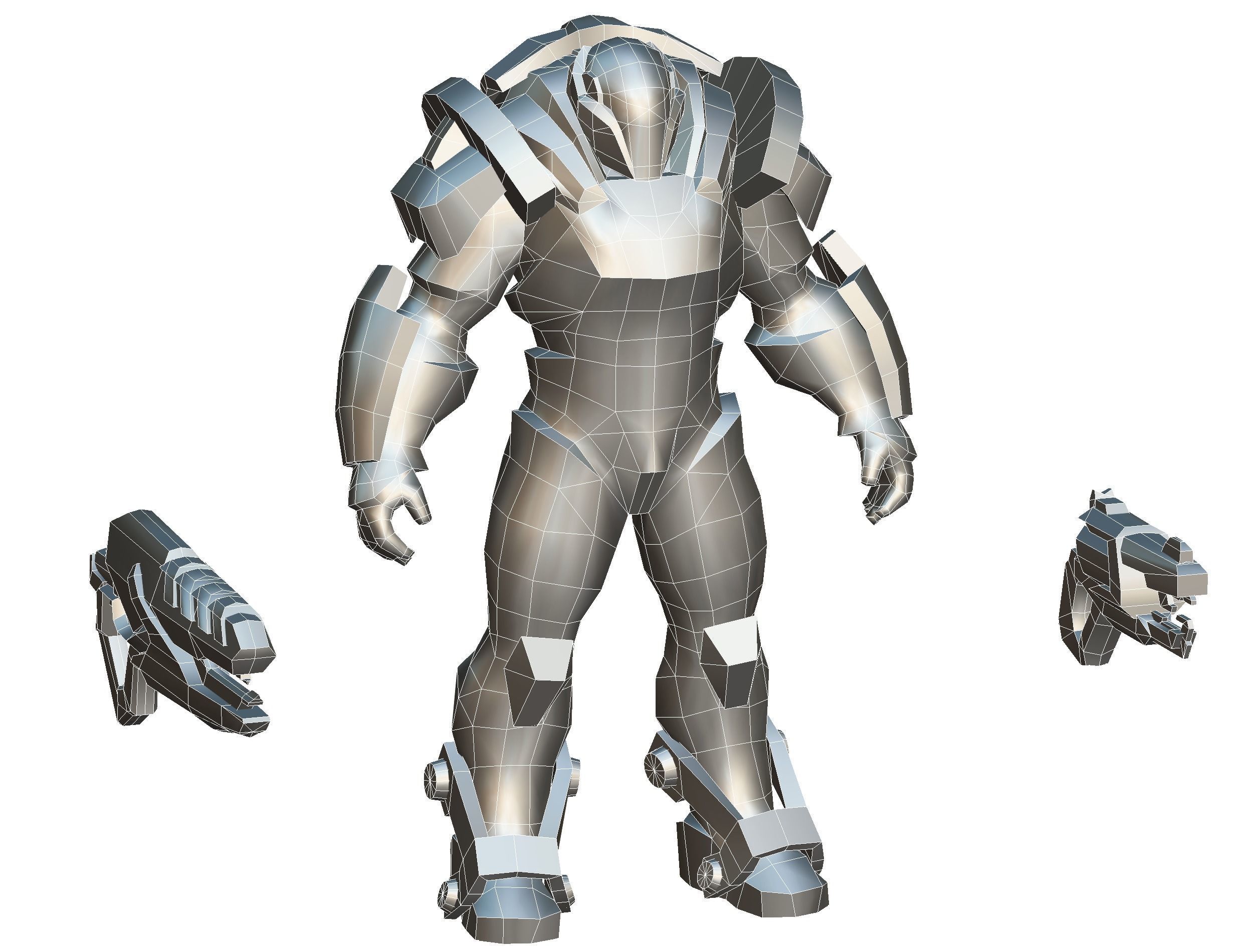 Cartoon Sci-Fi Cyborg Drone Trooper Soldier Low-poly 3D model_81