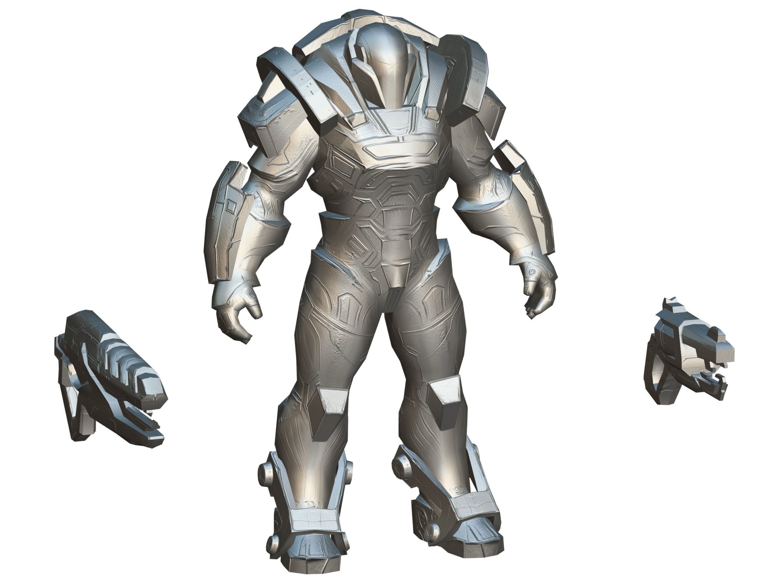 Cartoon Sci-Fi Cyborg Drone Trooper Soldier Low-poly 3D model_82