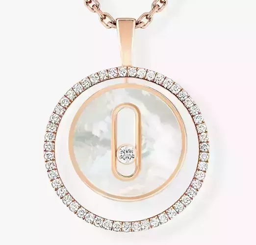 Messika White Mother of Pearl Lucky Move SM Necklace