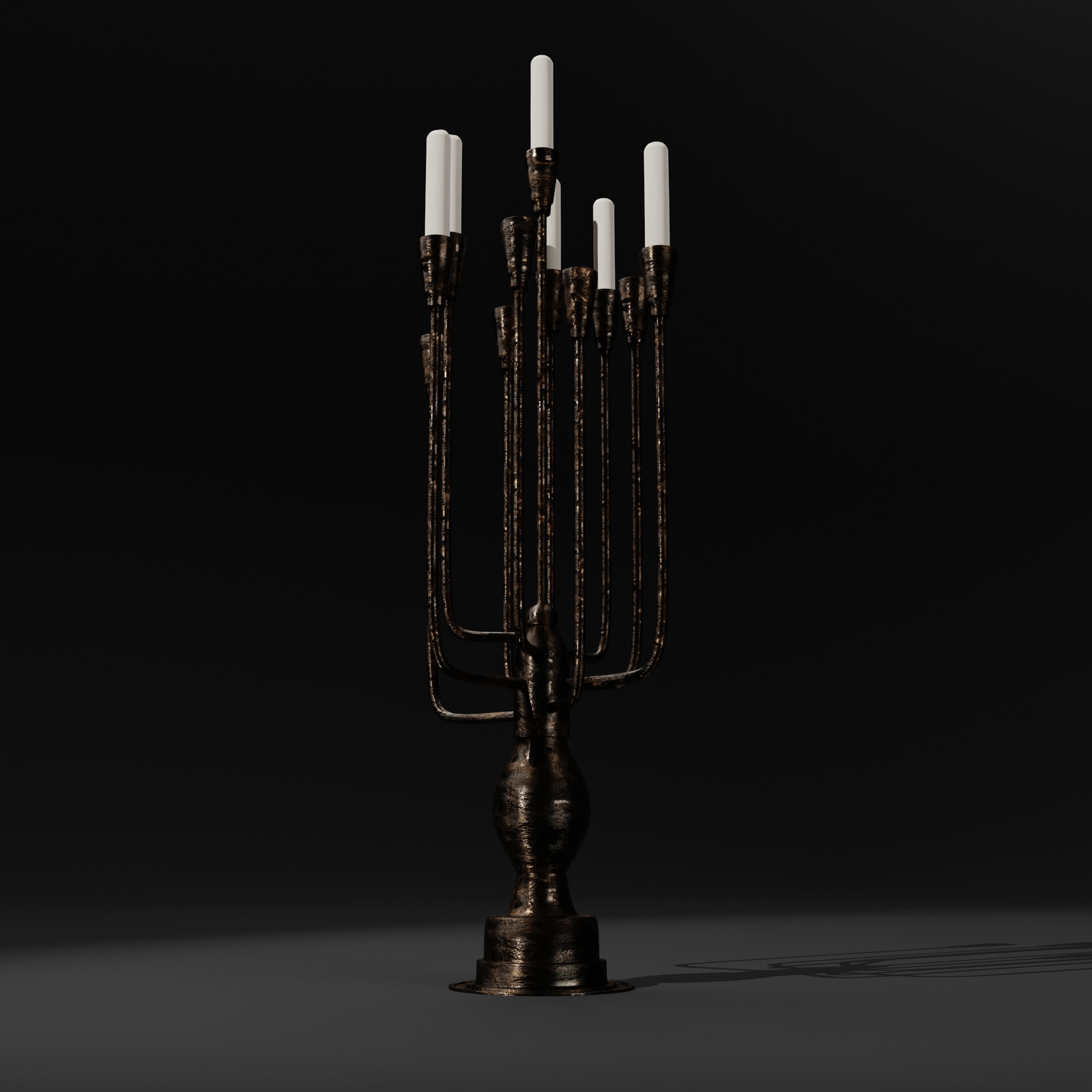 Antique Candle Stand 3D model_6