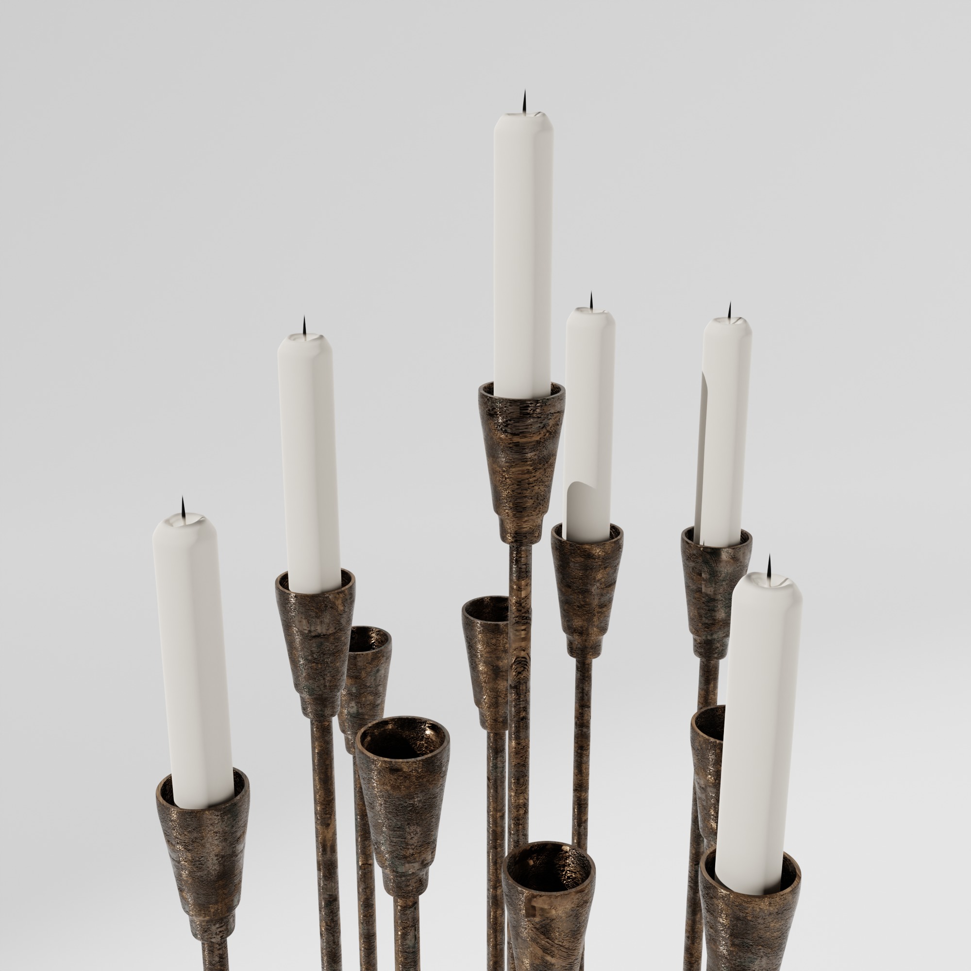 Antique Candle Stand 3D model_3