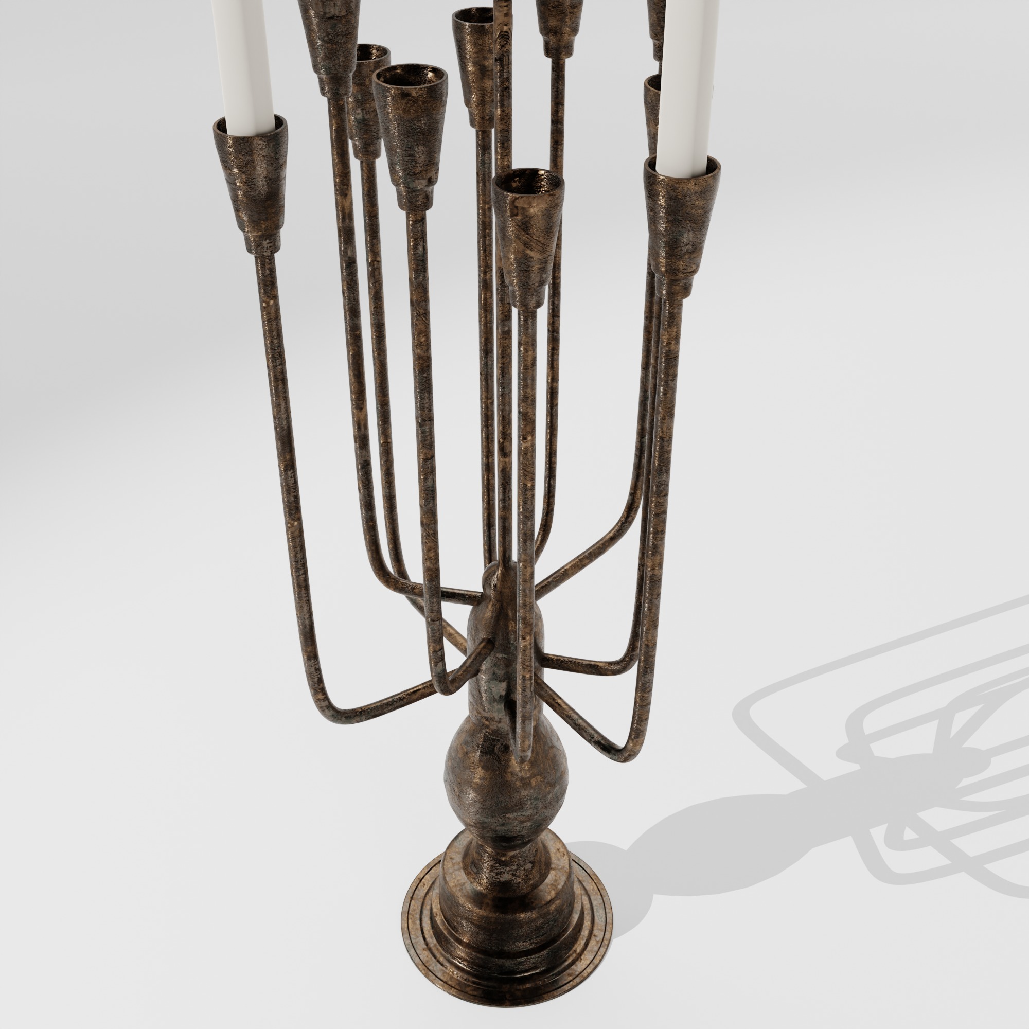 Antique Candle Stand 3D model_2