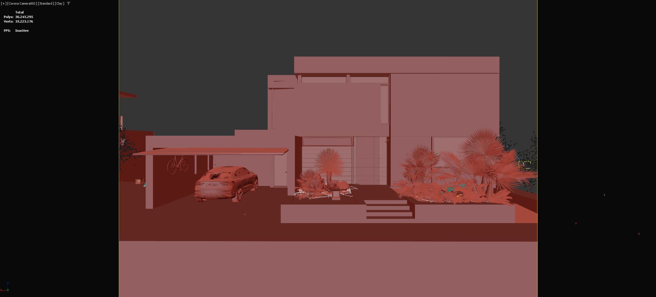 Modern Luxury Single-Family House with Pool 3D Scene  3D model_6