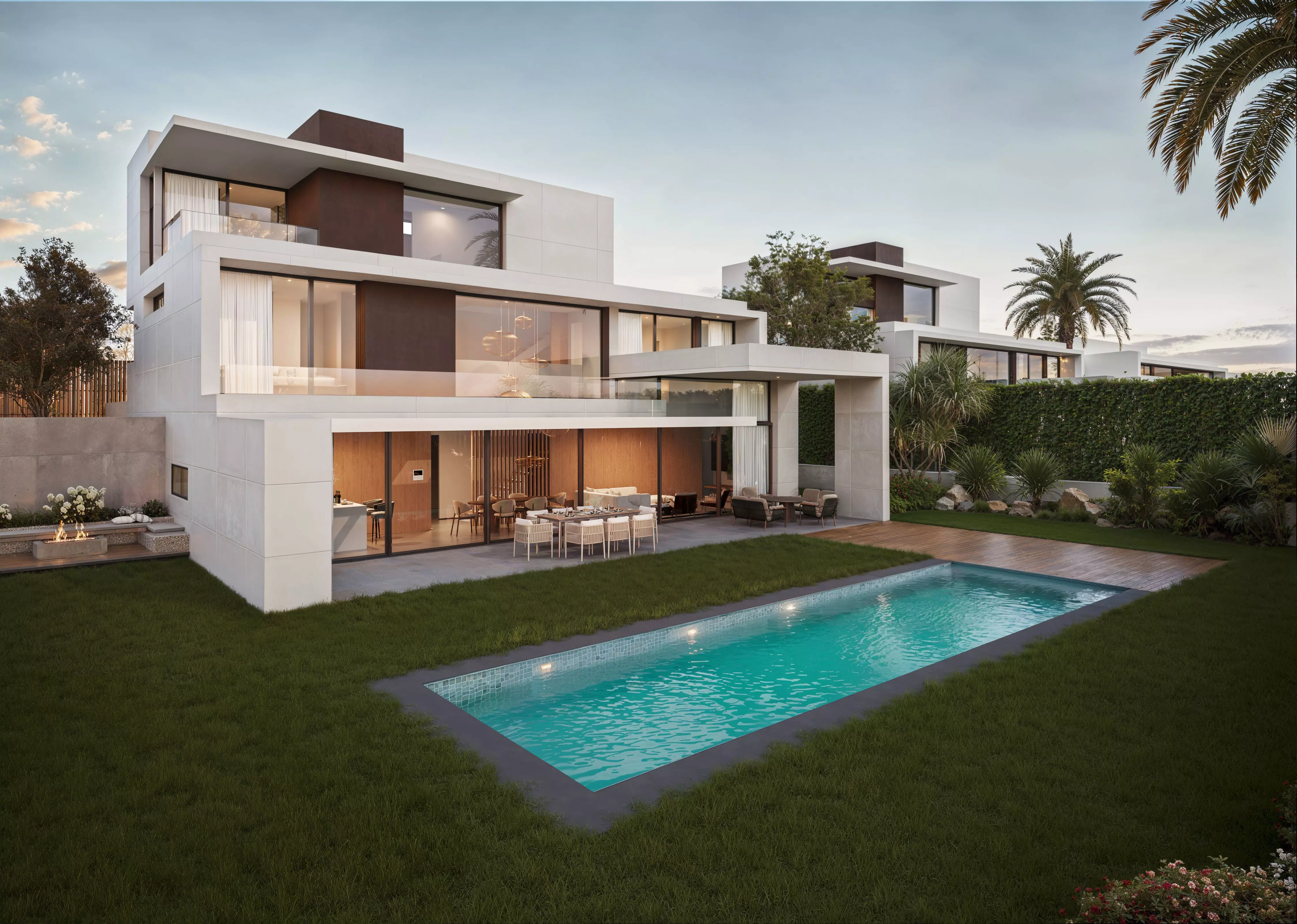 Modern Luxury Single-Family House with Pool 3D Scene  3D model_0