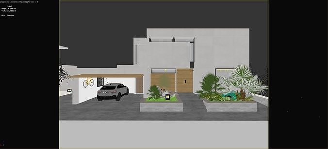 Modern Luxury Single-Family House with Pool 3D Scene  3D model 5