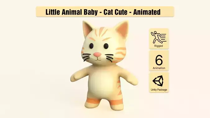Little animal baby - Cat cute - Animated 