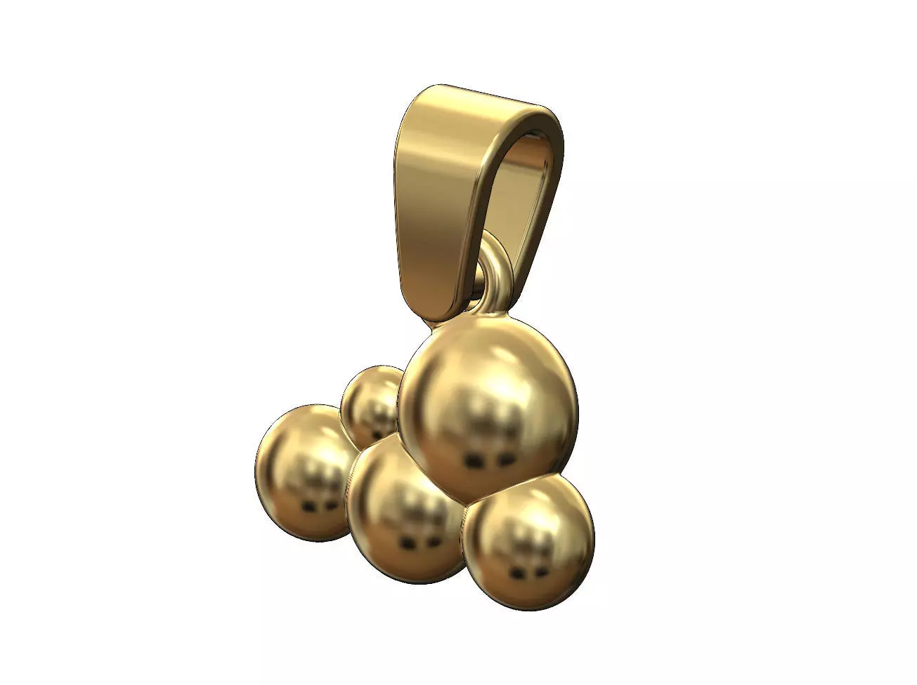 Bubble cloud pendant and bail 3D print model