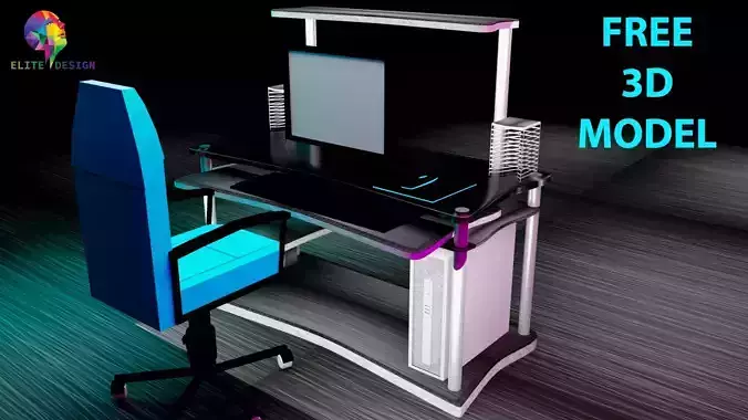 Low-Poly Computer Table 