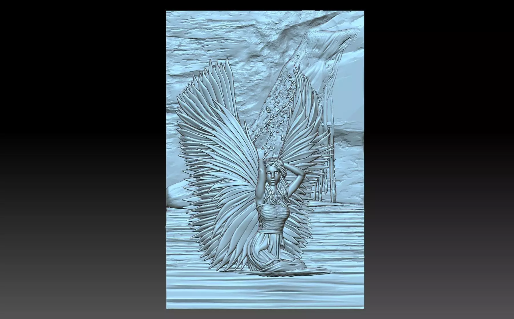 Angel woman 3D print model_0