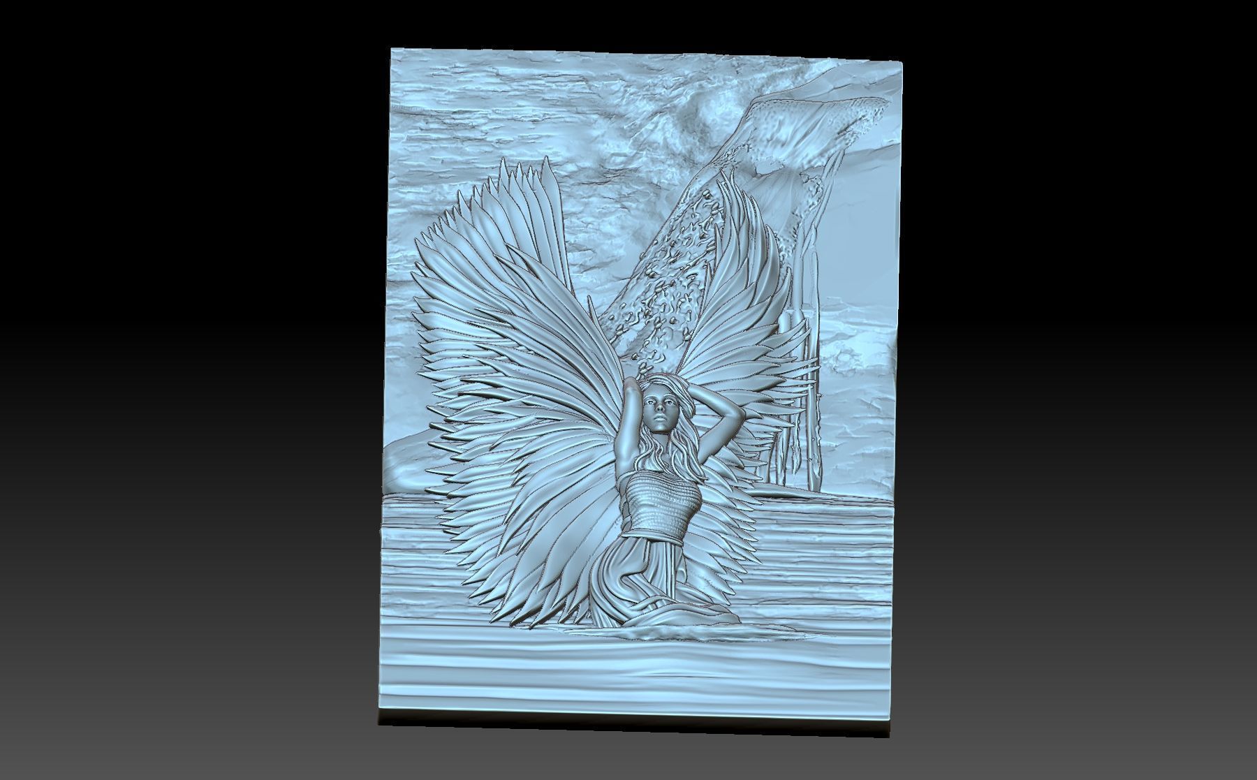 Angel woman 3D print model_4