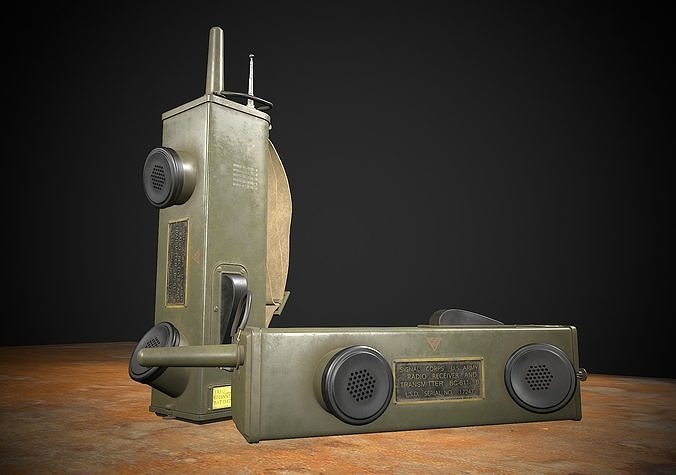 World War 2 US Army Walkie Talkie Low-poly 3D model