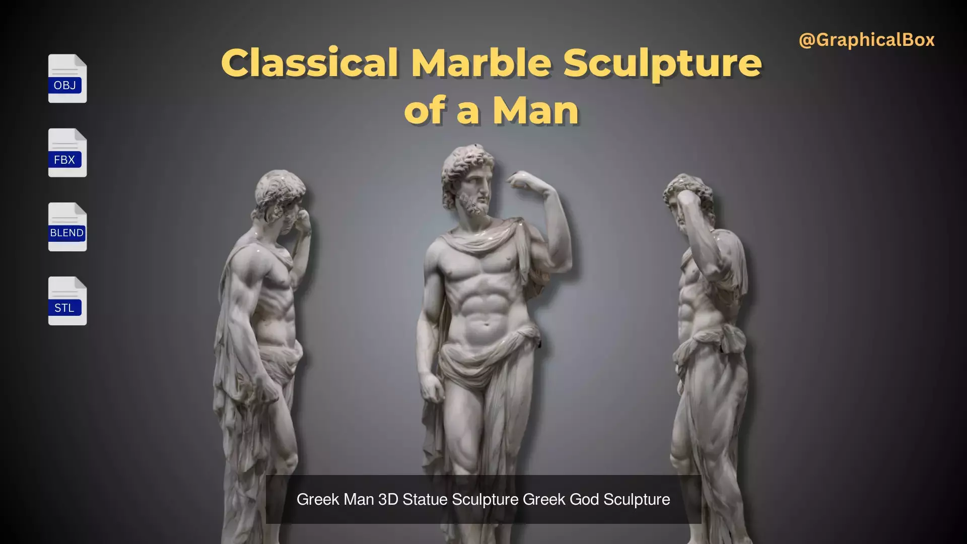 Classical Marble Sculpture of a Woman and Man Statue 3D Model Collection_3