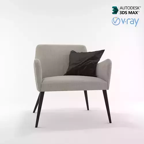 3D Modern Arm Chair with black Pillow 