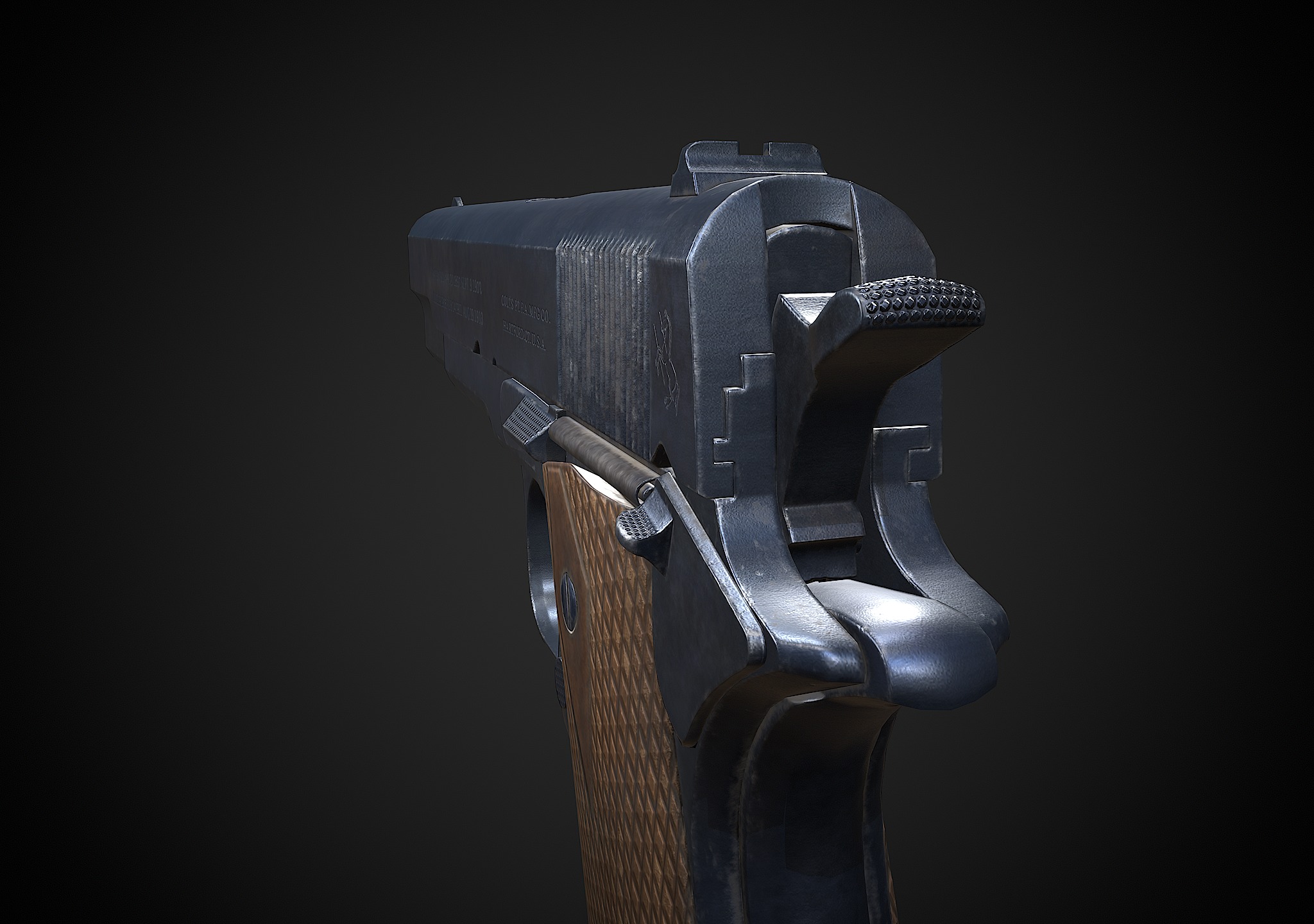 Colt M1911 Low-poly 3D model_5