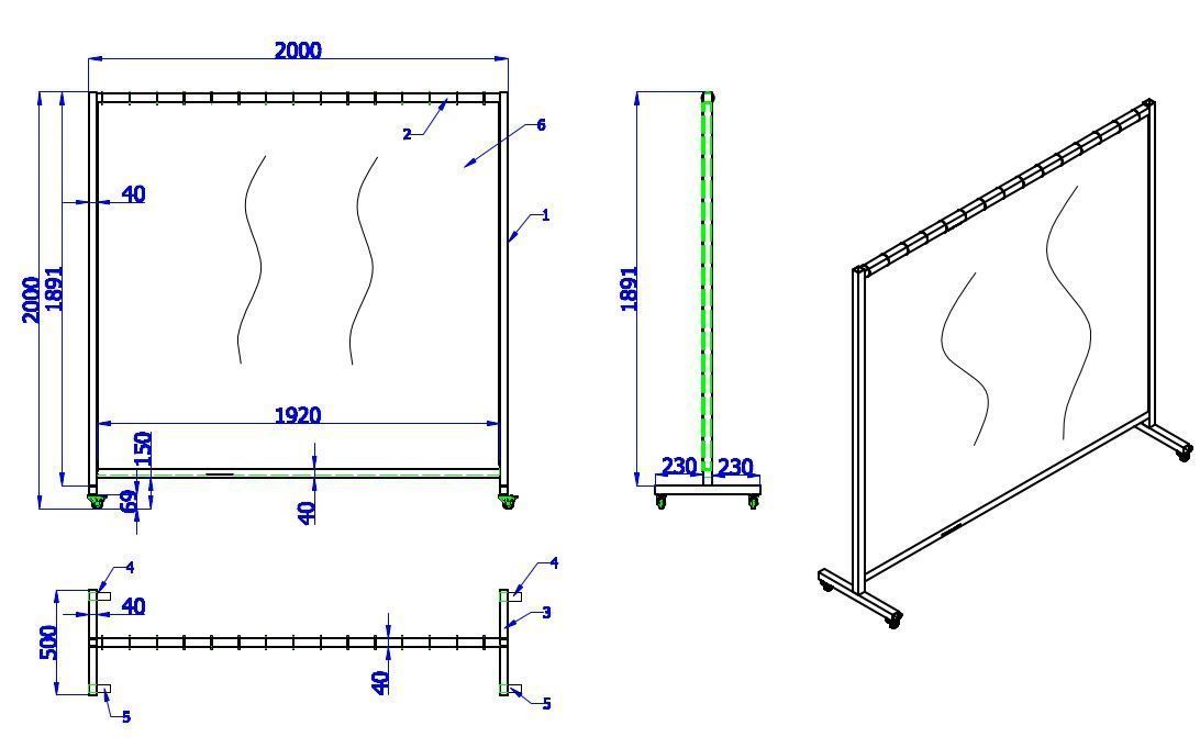 Portable Welding Curtains  3D model_1