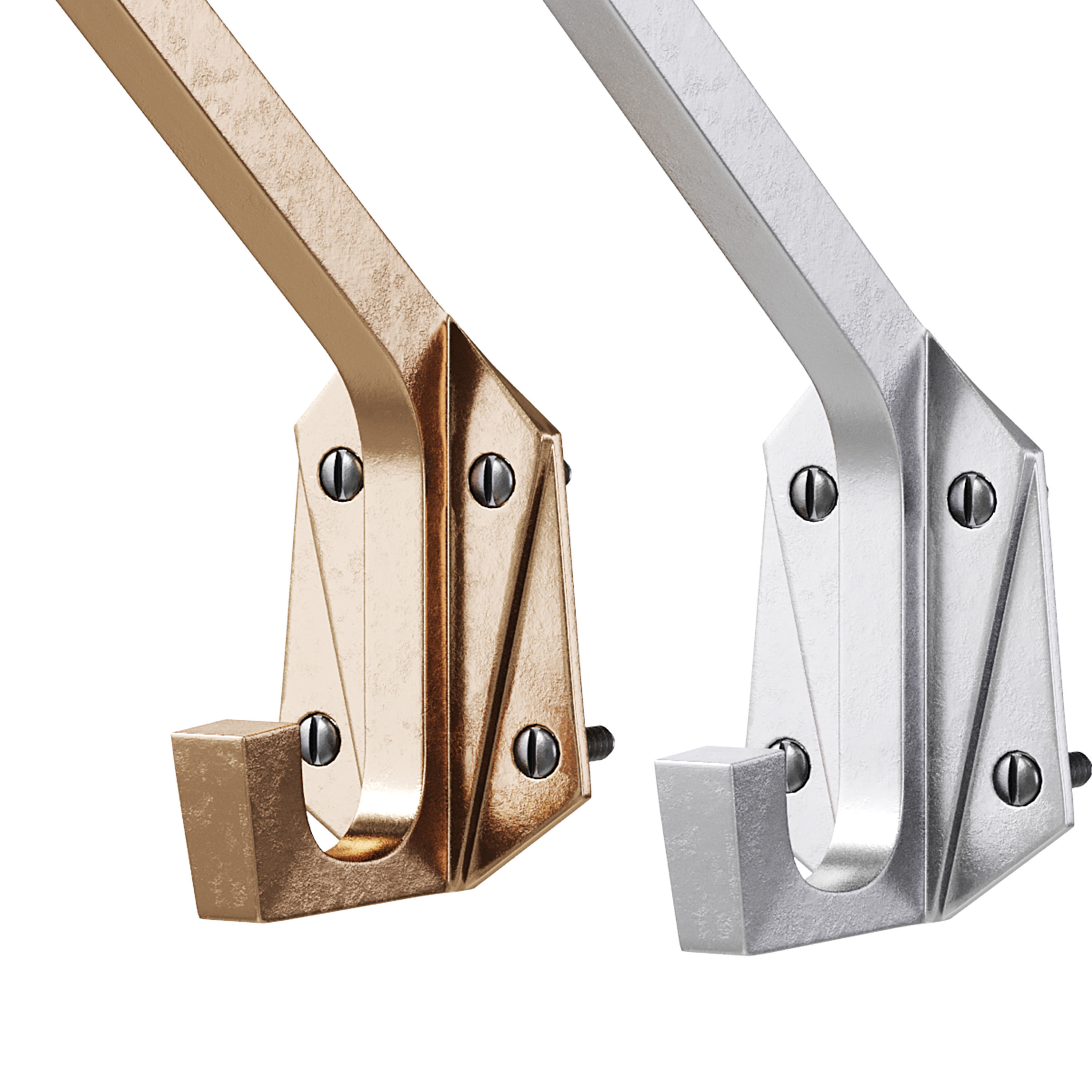 Renovator Supply Heavy Duty Coat Hooks Double Hook Coat Hanger 3D model_3