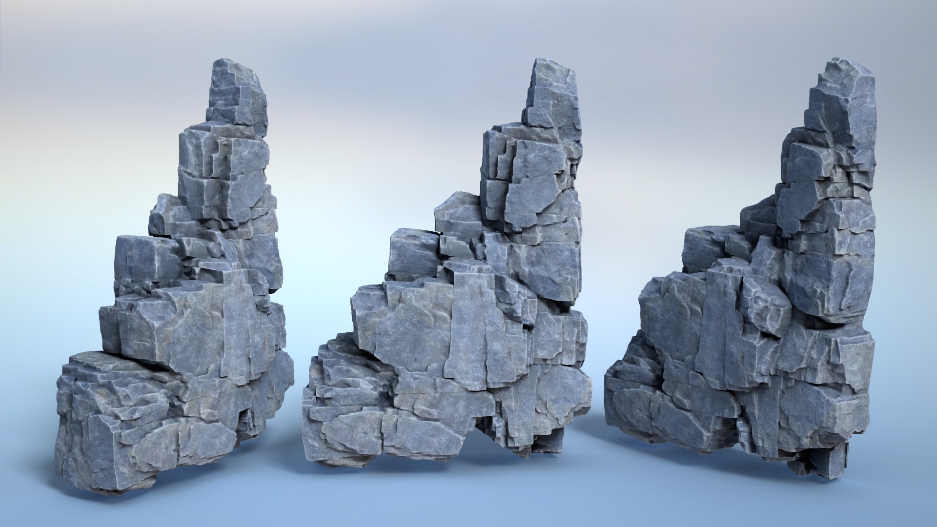 6 Modular Cliff Faces - 240915 Low-poly 3D model_4