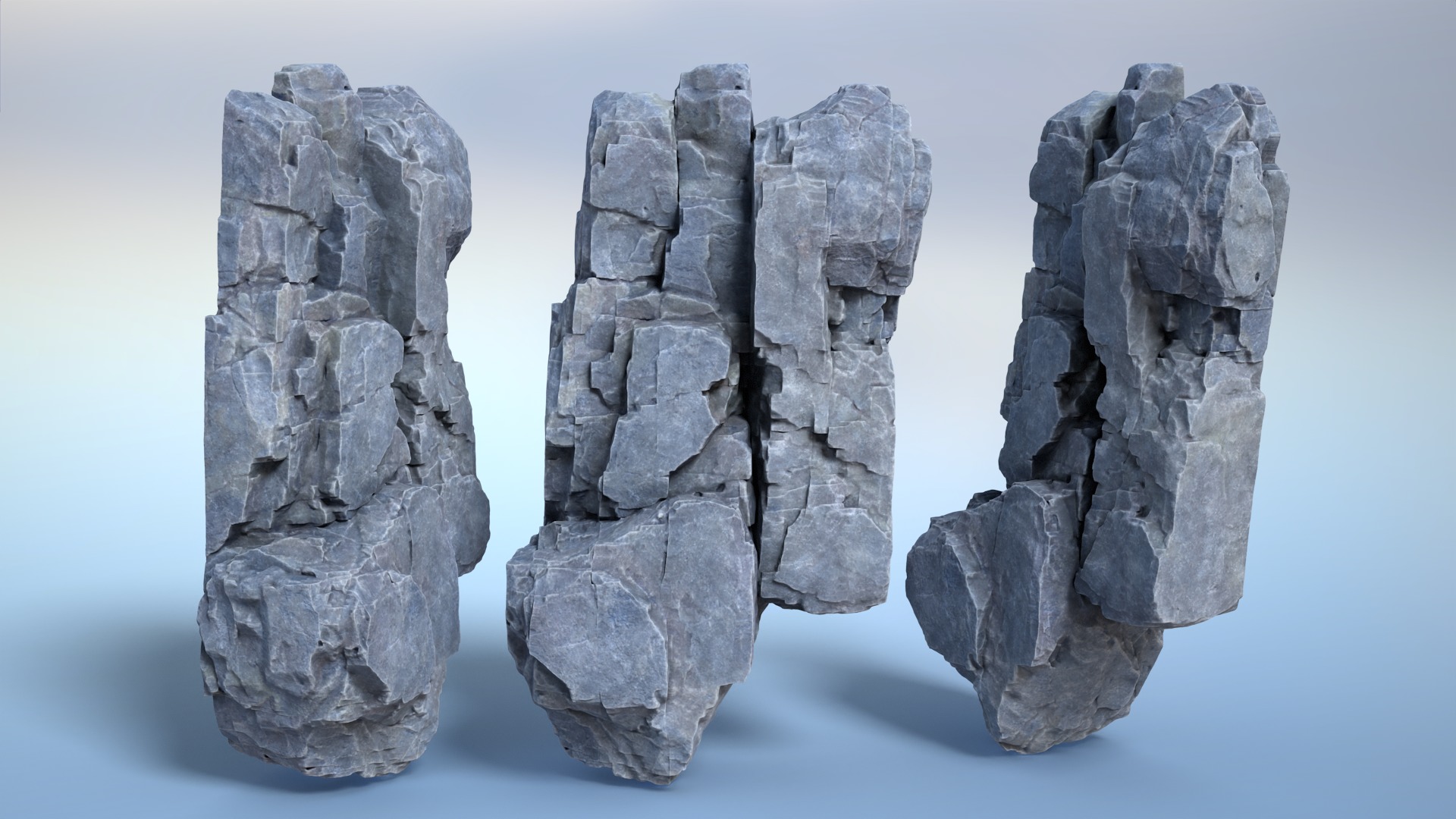 6 Modular Cliff Faces - 240915 Low-poly 3D model_7