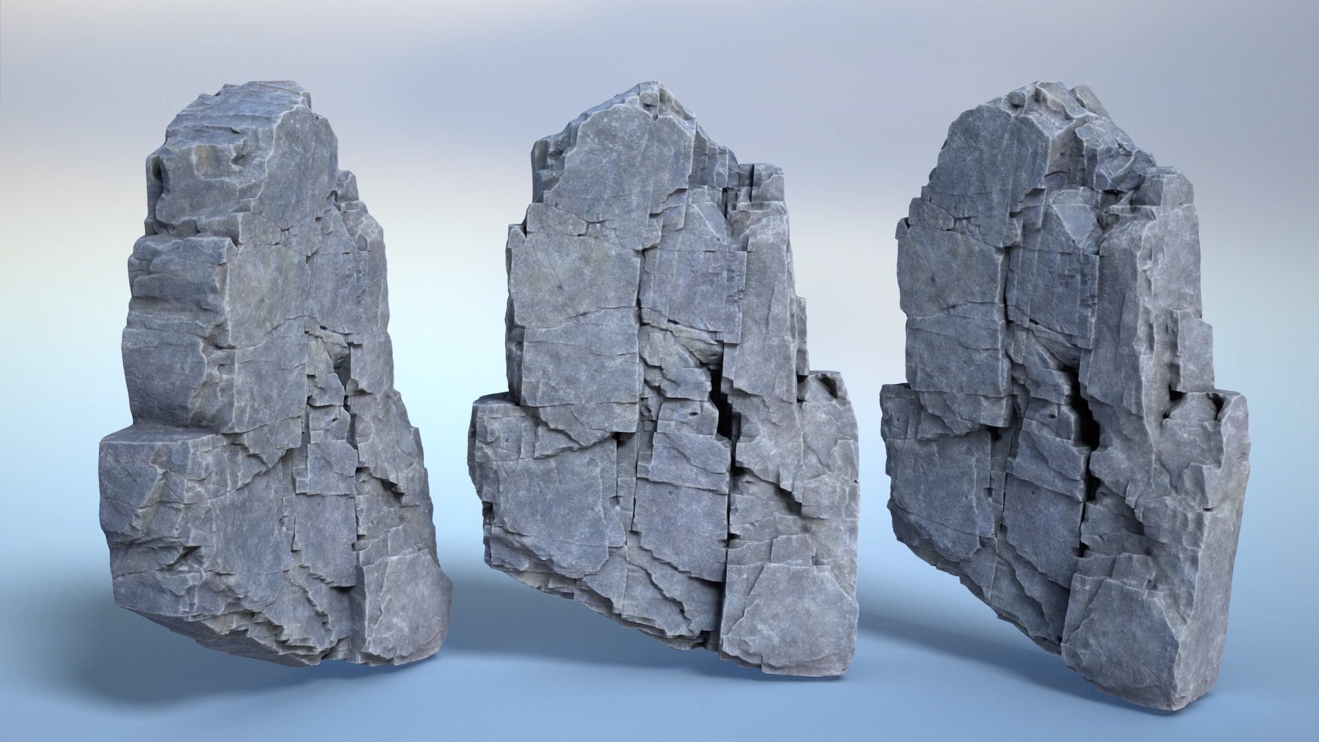 6 Modular Cliff Faces - 240915 Low-poly 3D model_5